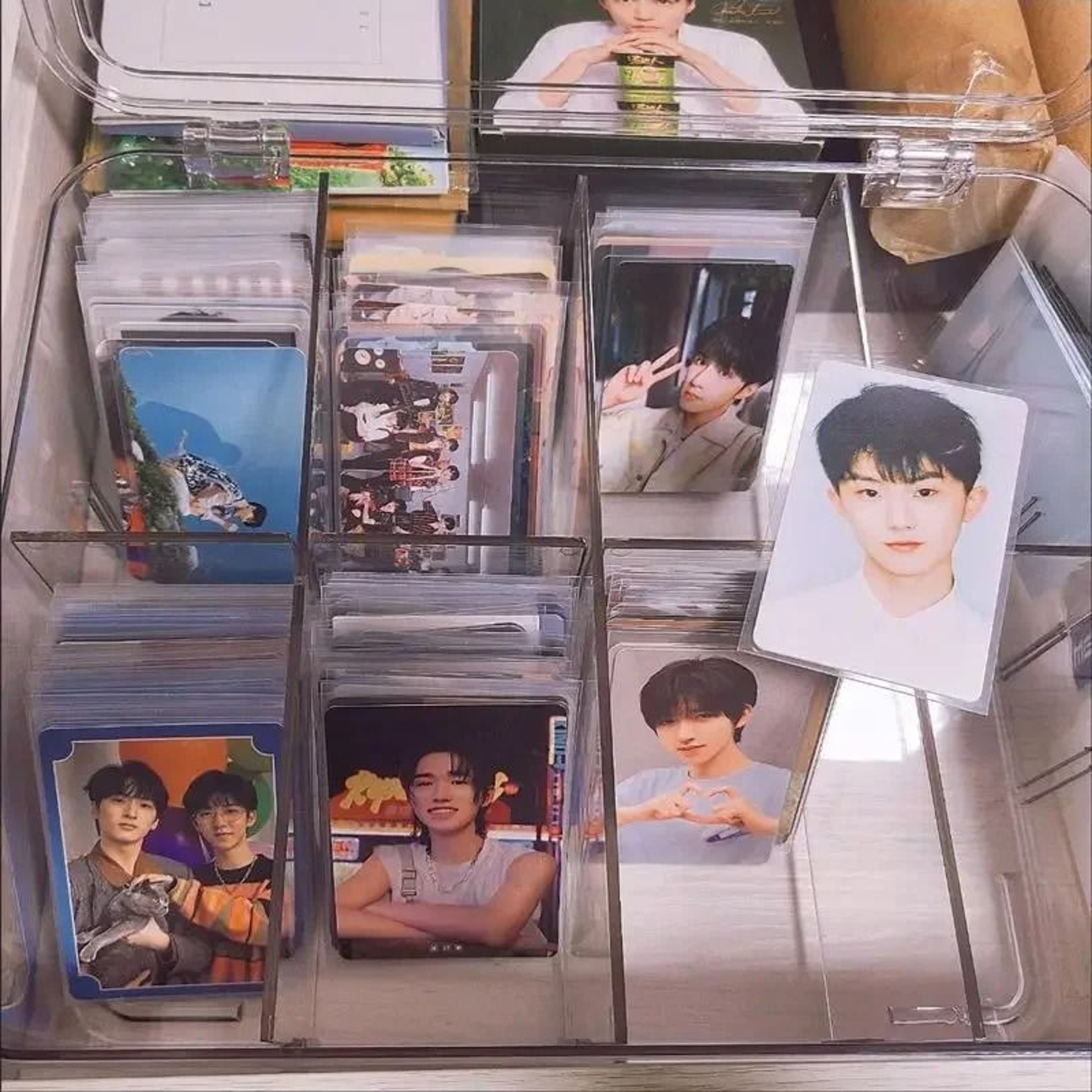 Acrylic Photocard Storage Box Transparent Display Organizer With Compartments 6