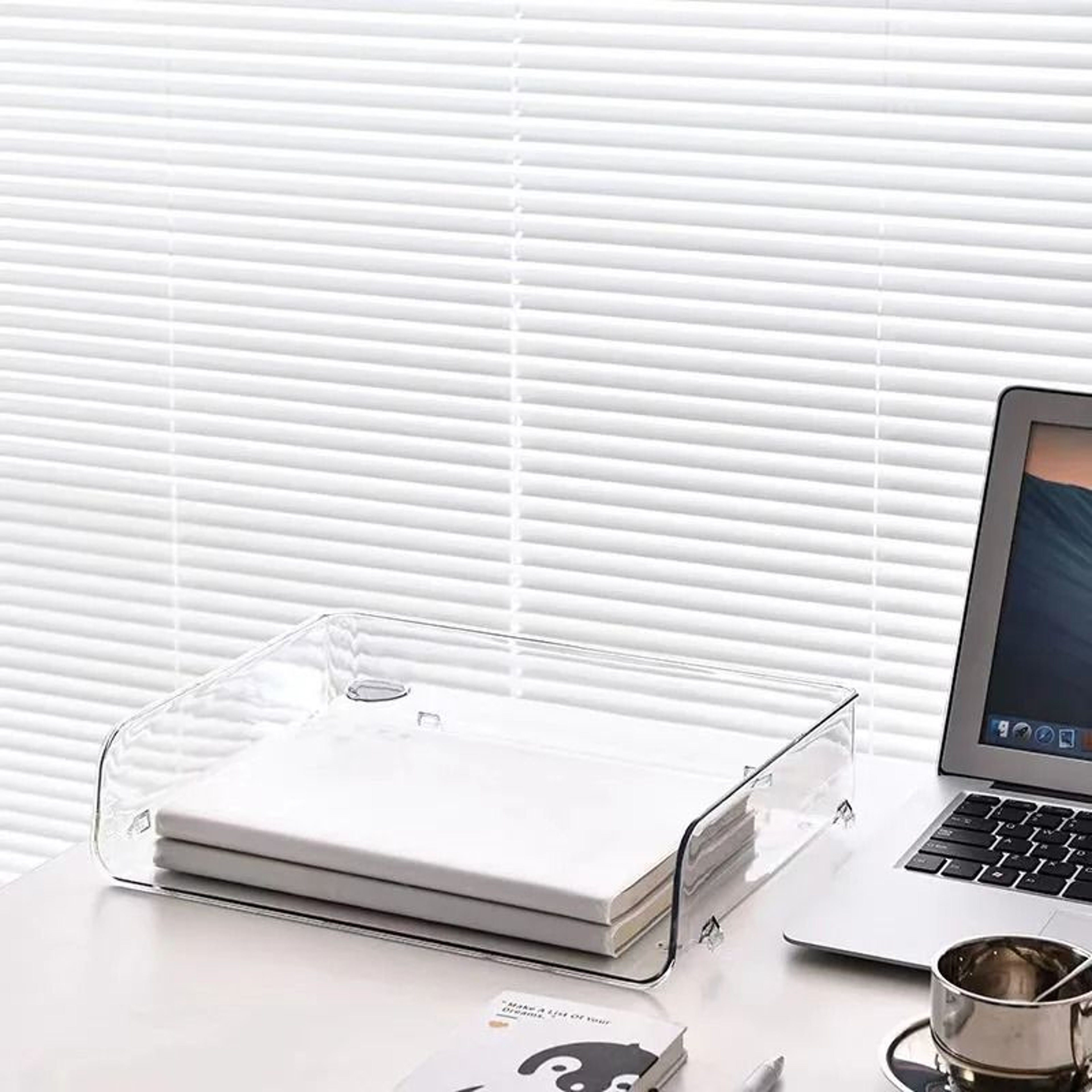 Transparent Stackable Desktop File Tray Large Capacity A4 Paper Organizer 7