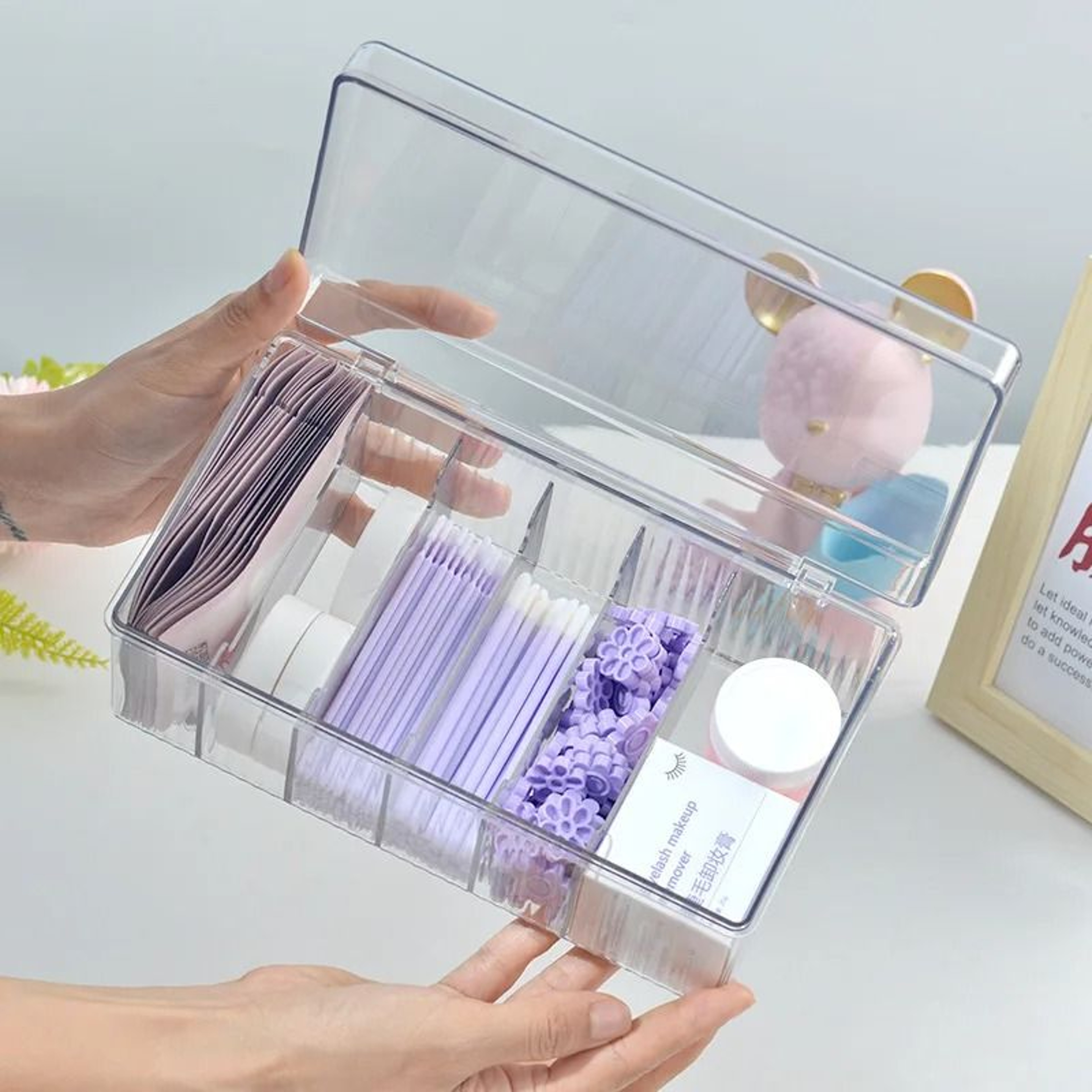 Acrylic Eyelash Extension Organizer Lash Tool Storage Box With Lid 11
