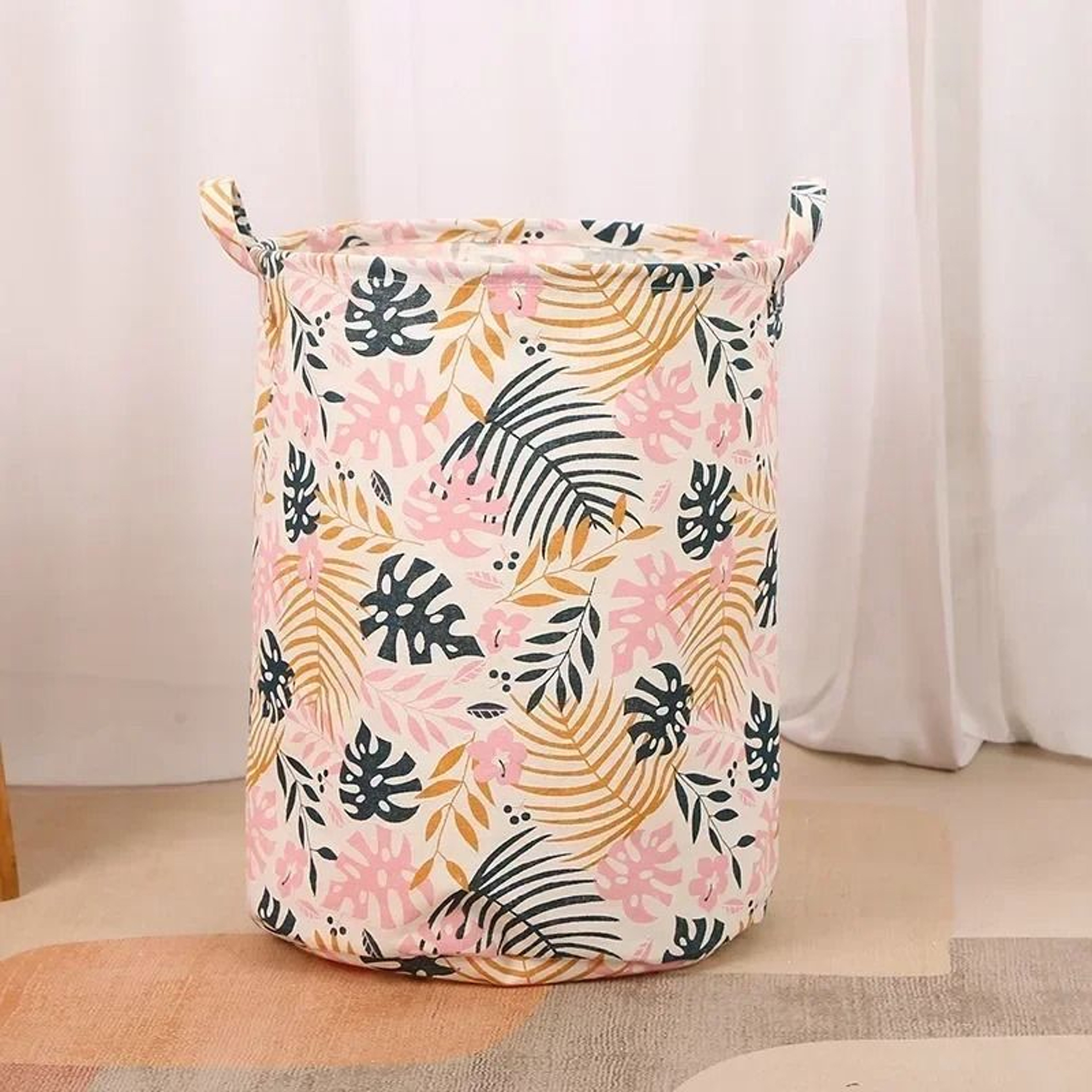 Foldable Cotton Linen Laundry Hamper Large Laundry Storage Bag 8