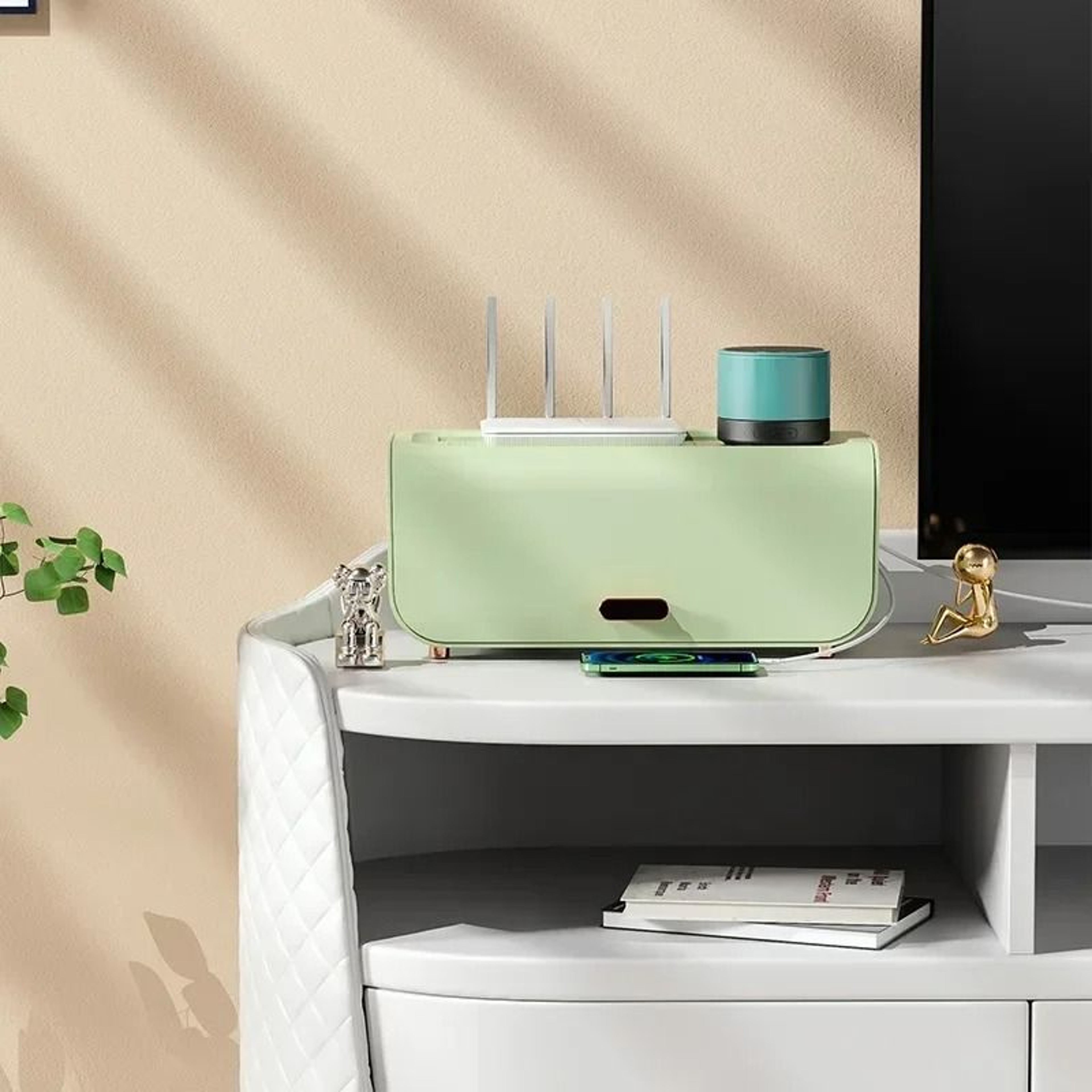 Desktop Cable Storage Box Power Strip Organizer Dustproof Waterproof Cord Case 4