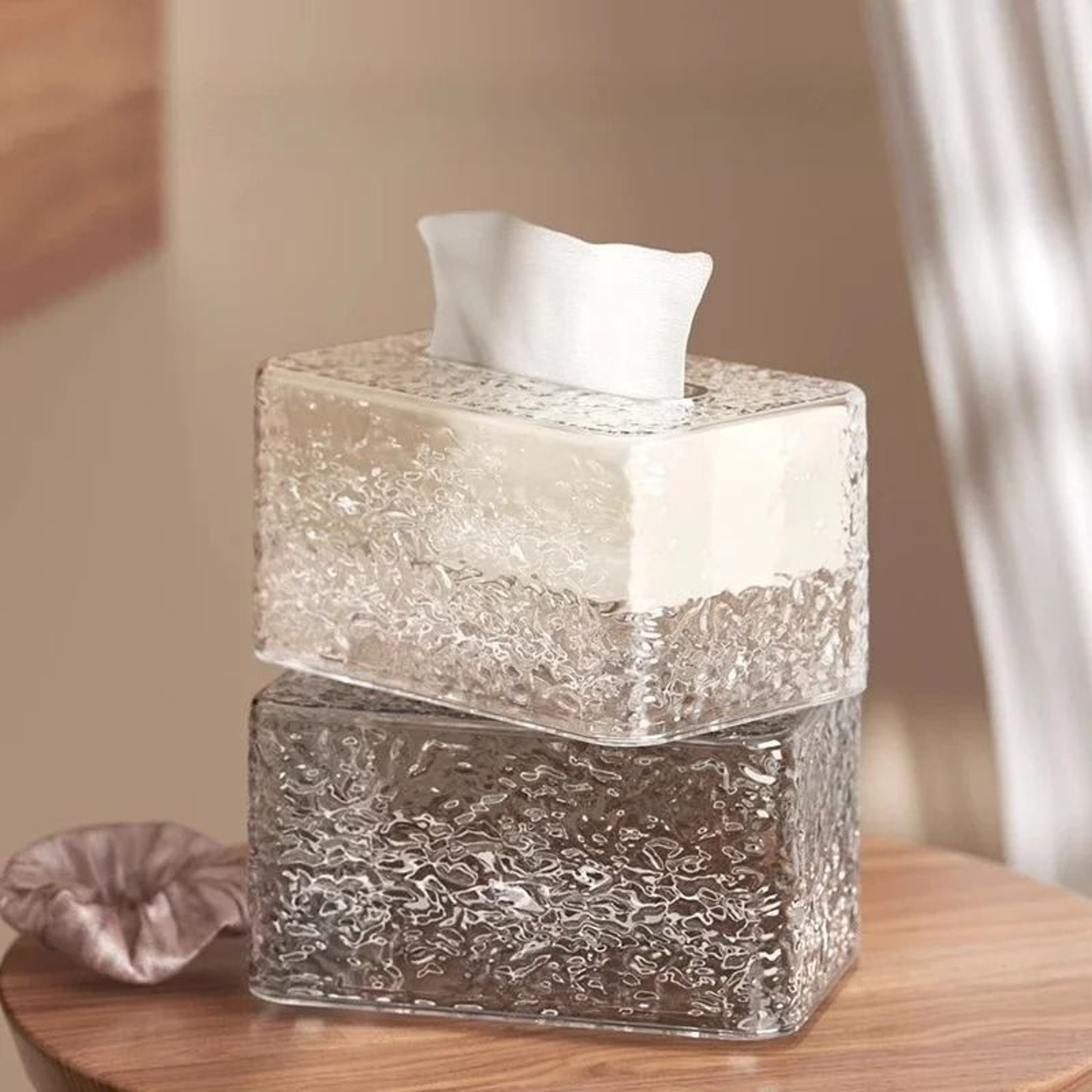 Luxury Desktop Tissue Box Holder Multi Function Paper Organizer For Living Room 0