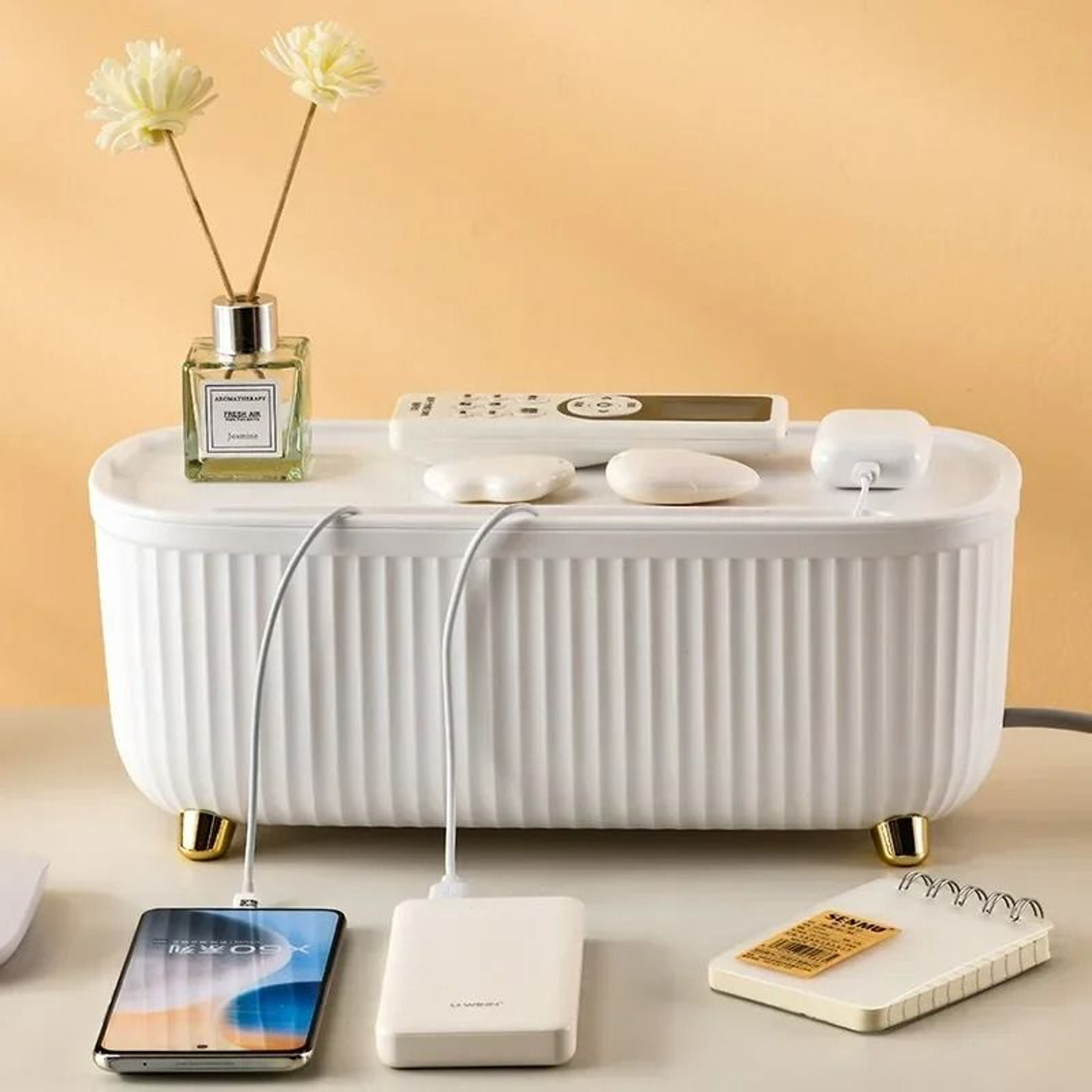 Nordic Style Cable Organizer Box Power Strip And Desktop Wire Storage Case 8