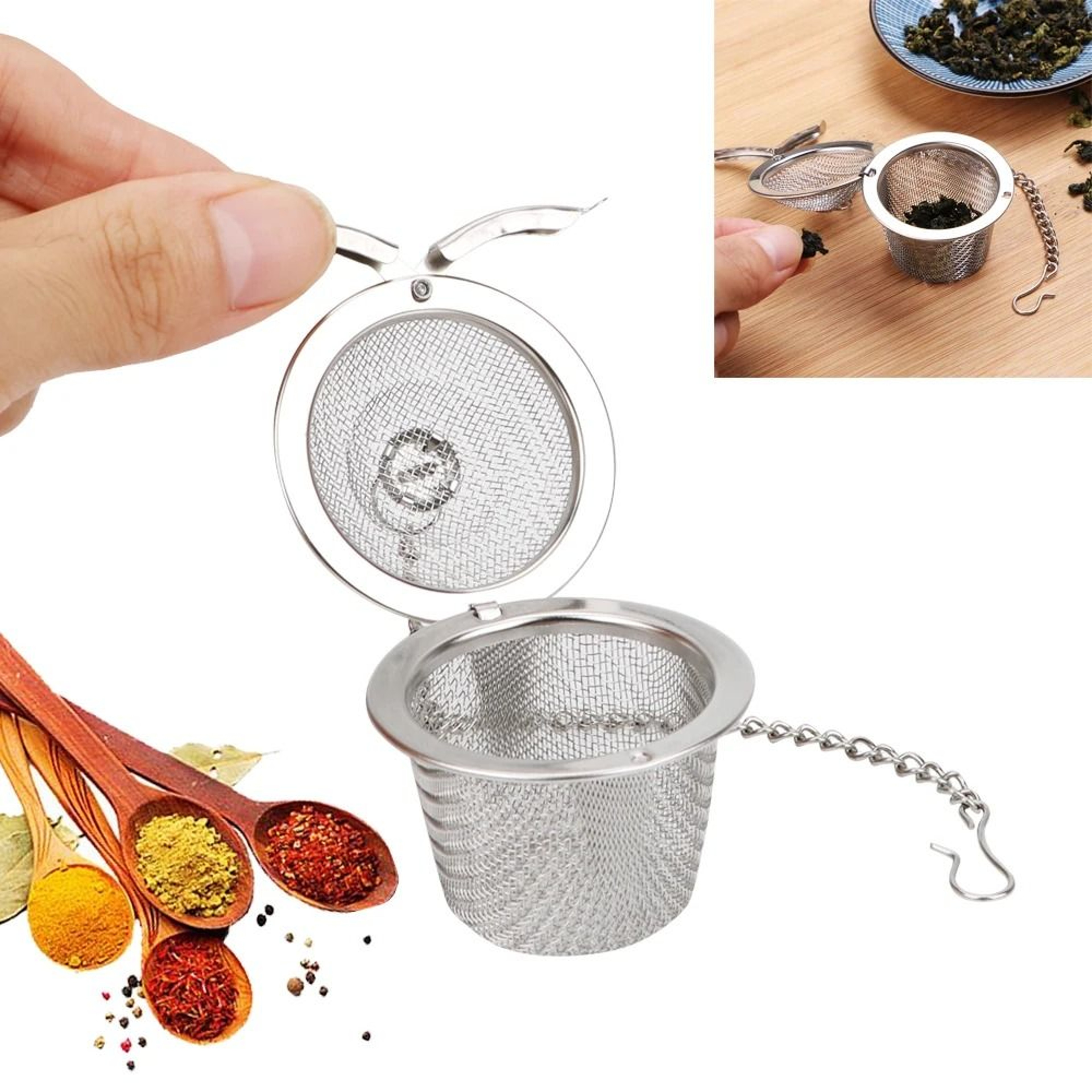 Stainless Steel Tea Infuser Ball Reusable Spice And Herbal Strainer 45cm 4