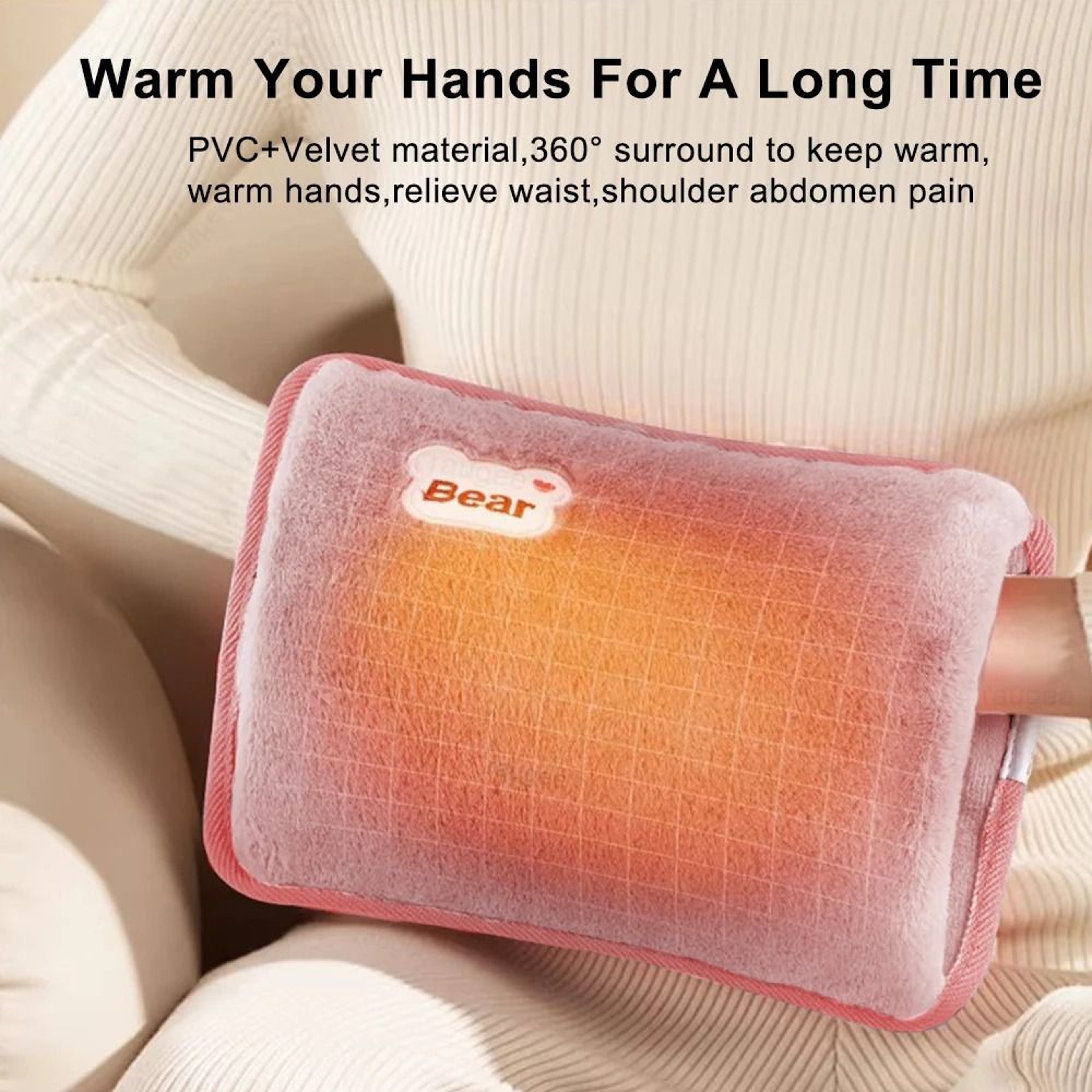 Rechargeable Electric Hand Warmer Soft Hot Water Bag For Fast Winter Heating 4