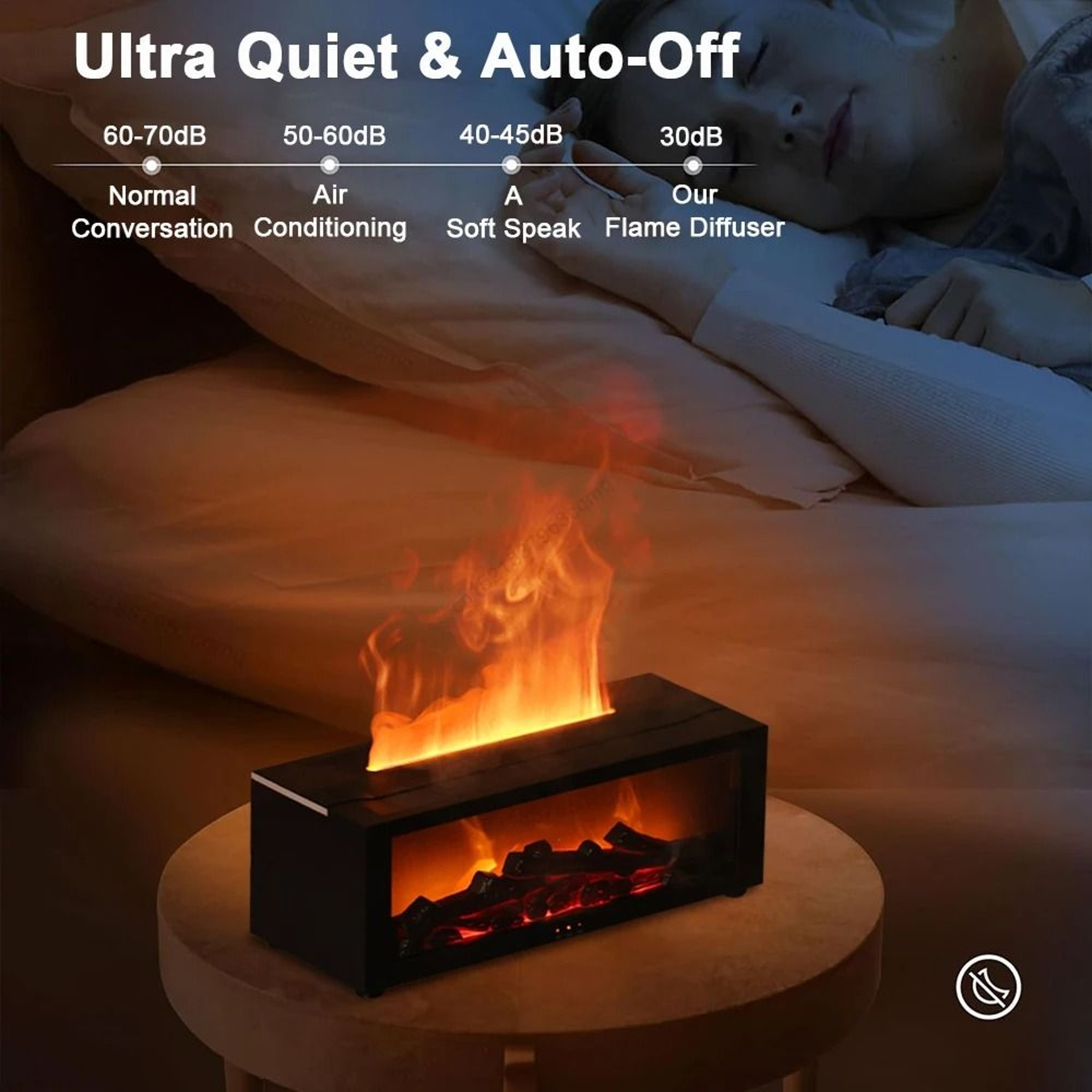 Flame Effect Aroma Humidifier Essential Oil Diffuser With RGB Light And Remote Control 7