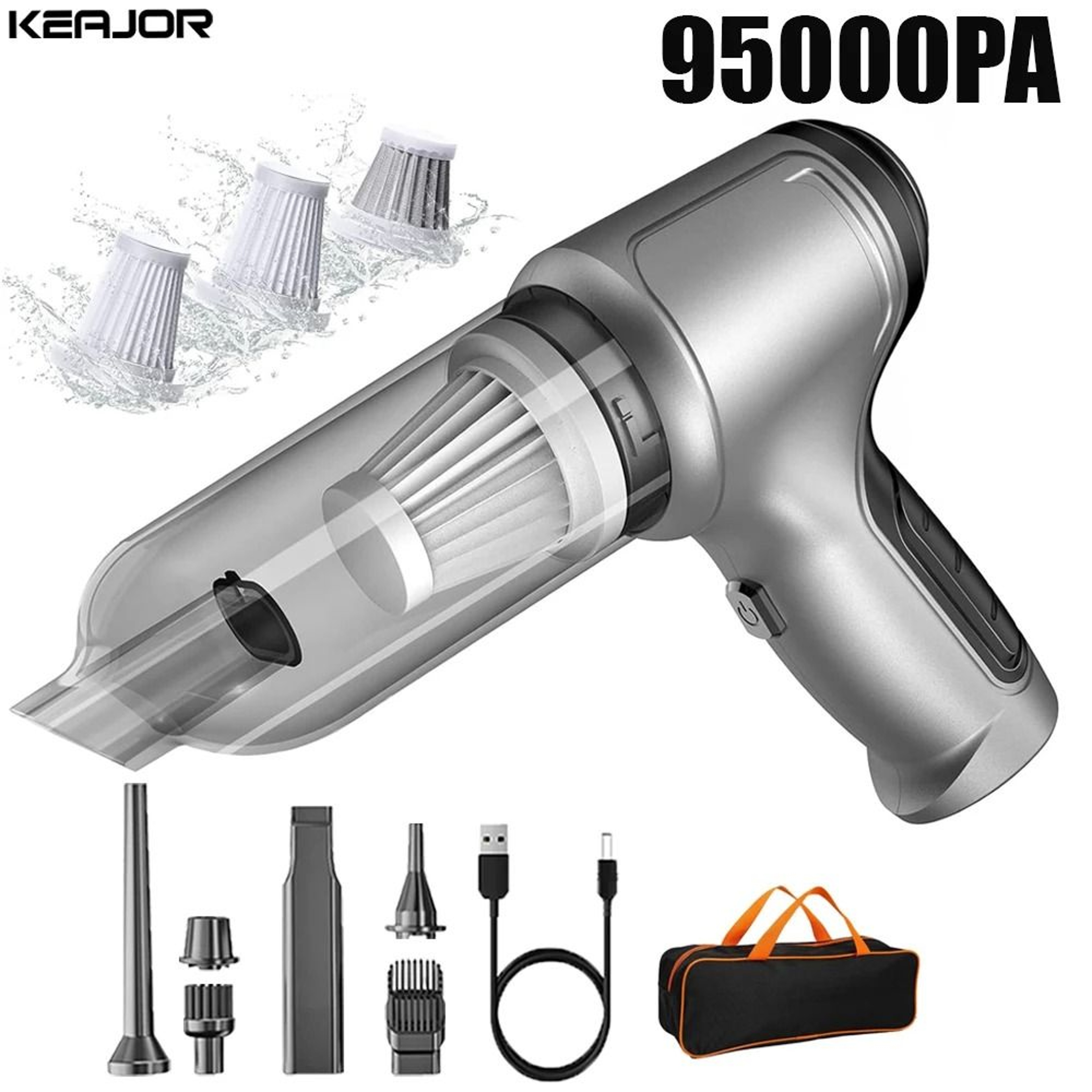Wireless Car Vacuum Cleaner 95000Pa Portable Handheld Cleaner For Car And Home 0
