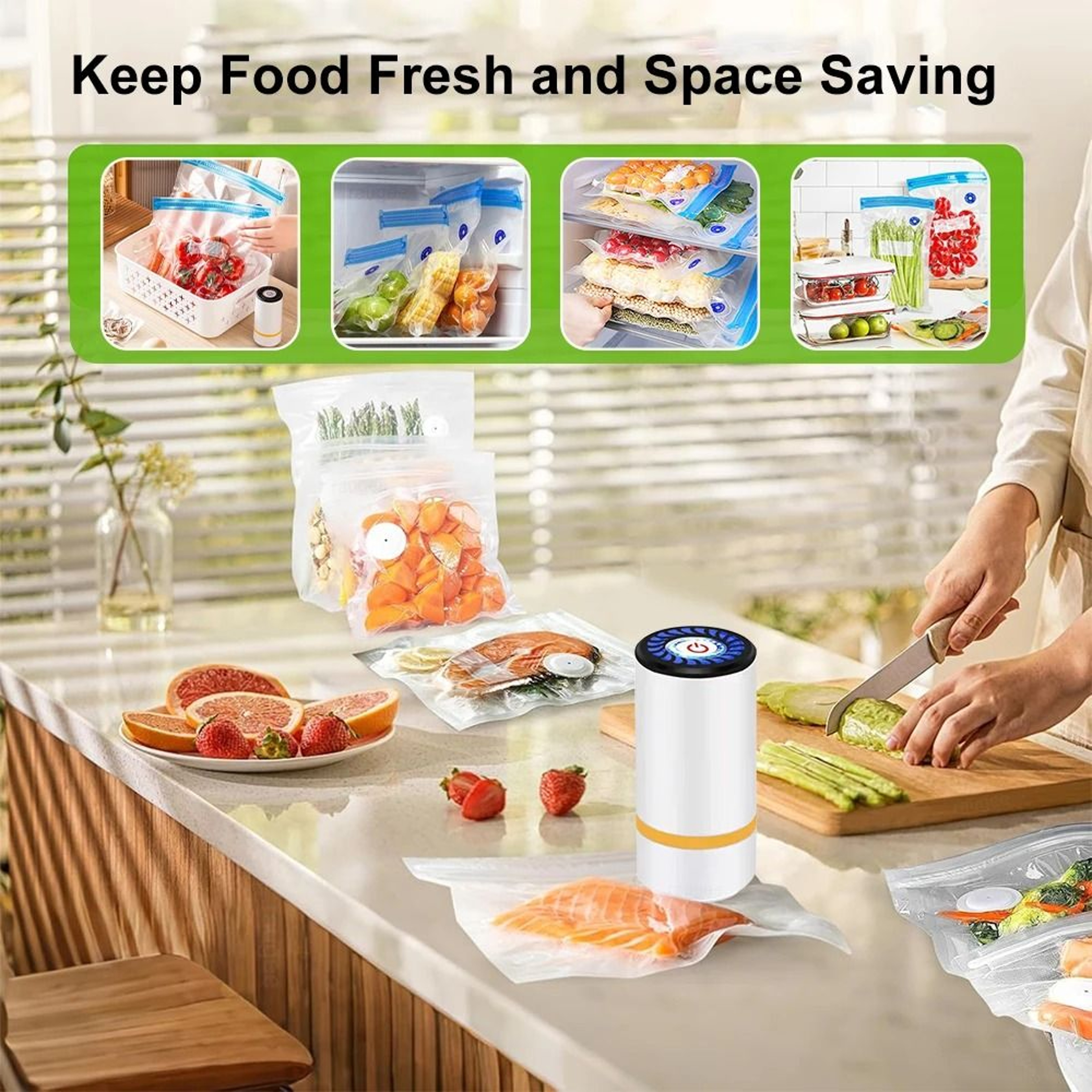 USB Rechargeable Handheld Vacuum Sealer Pump Portable Mini Food Storage Sealing Device 2