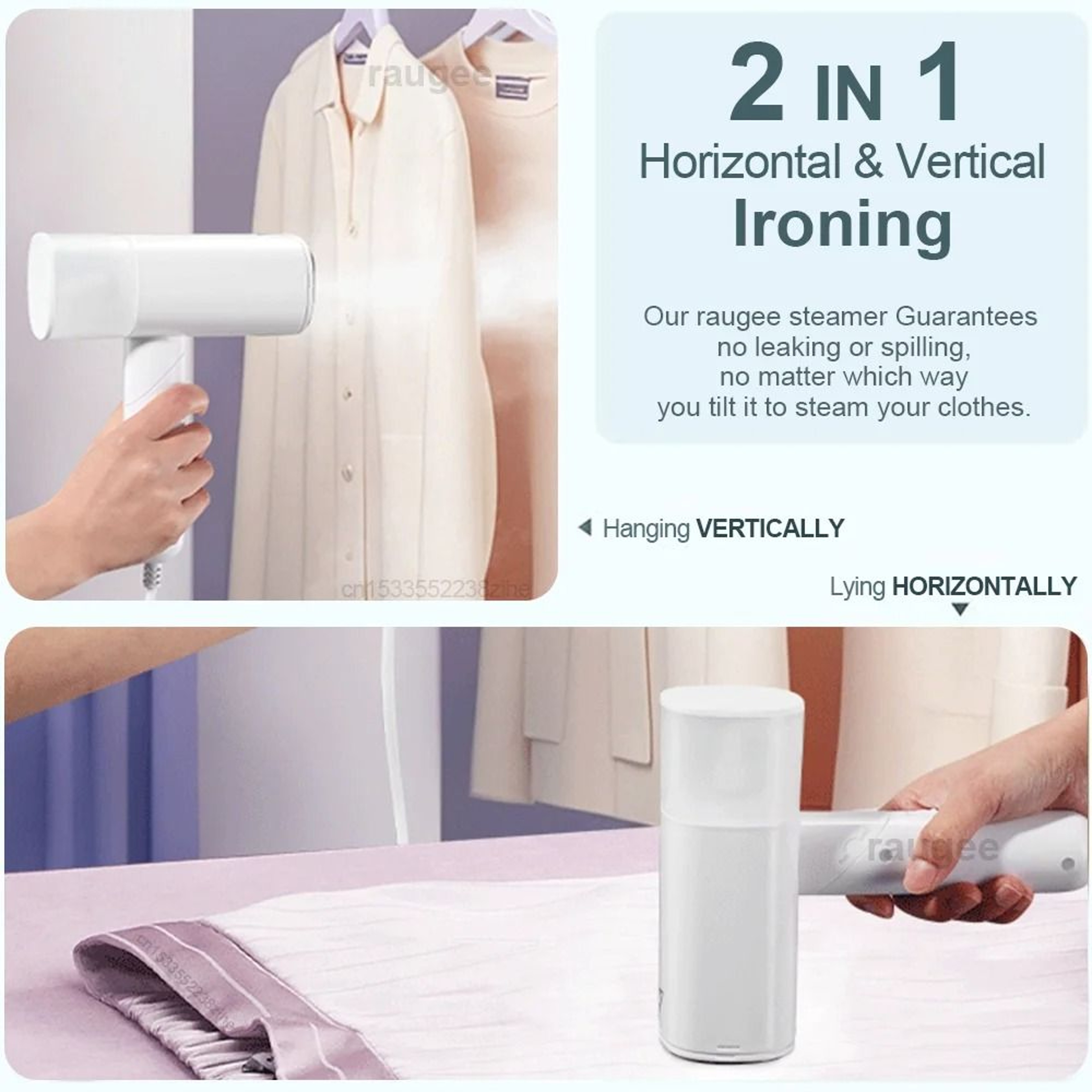 1000W Handheld Garment Steamer Portable Foldable Steam Iron For Home And Travel 3