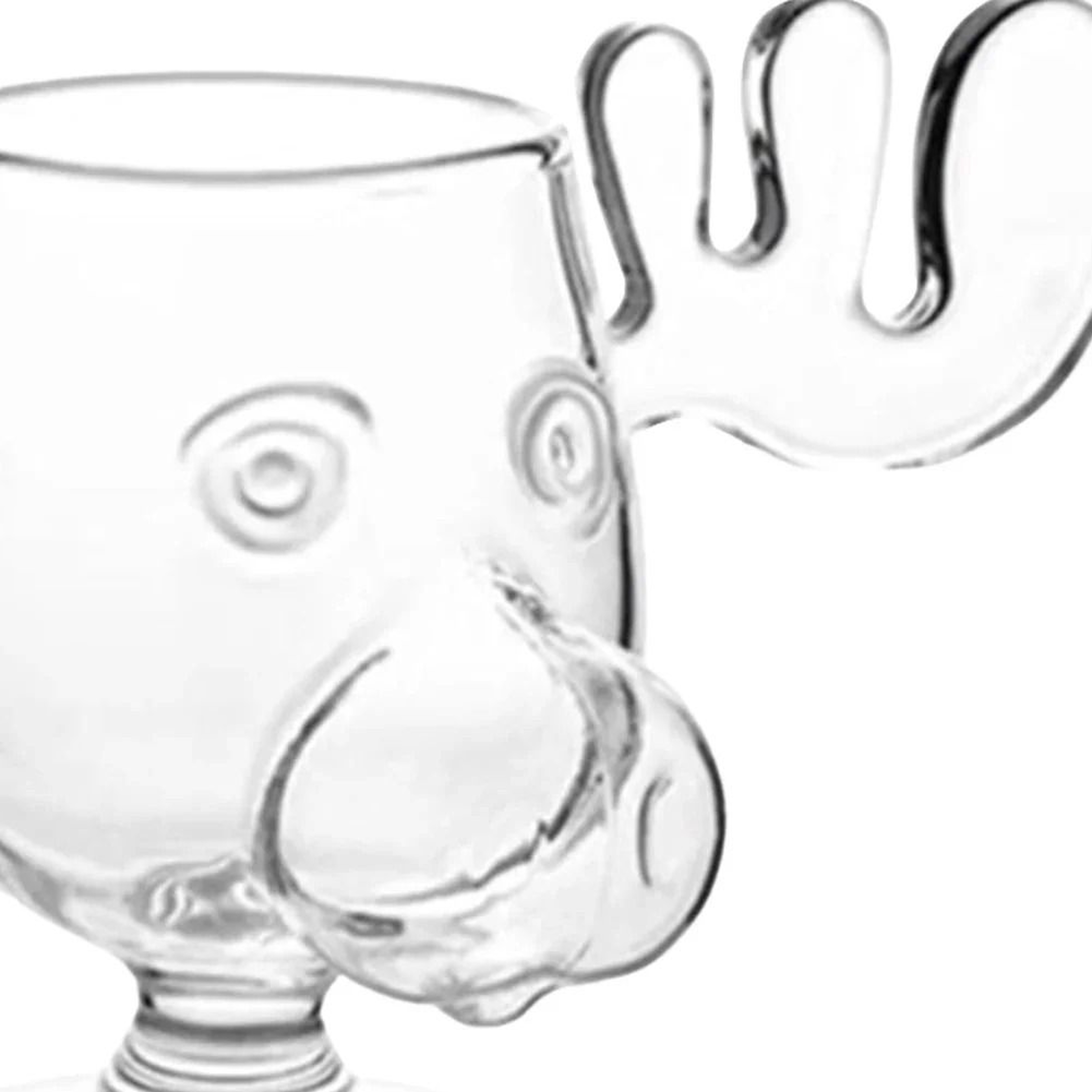 Christmas Moose Mug Reindeer Head Glass Cup 240ml Holiday Drinkware 6