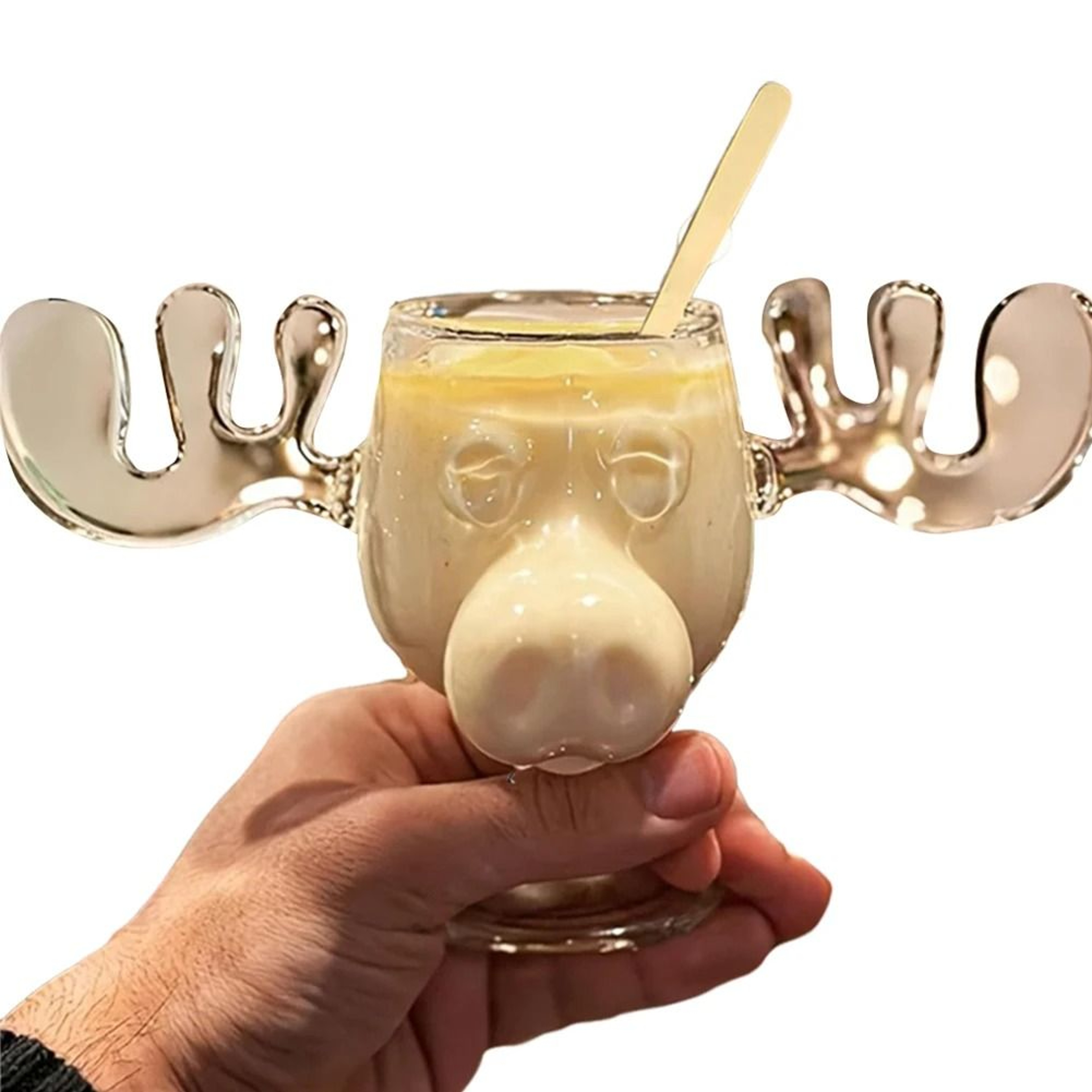 Christmas Moose Glass Mug 240ml Vintage Holiday Drinkware For Coffee Beer And Winemug 3