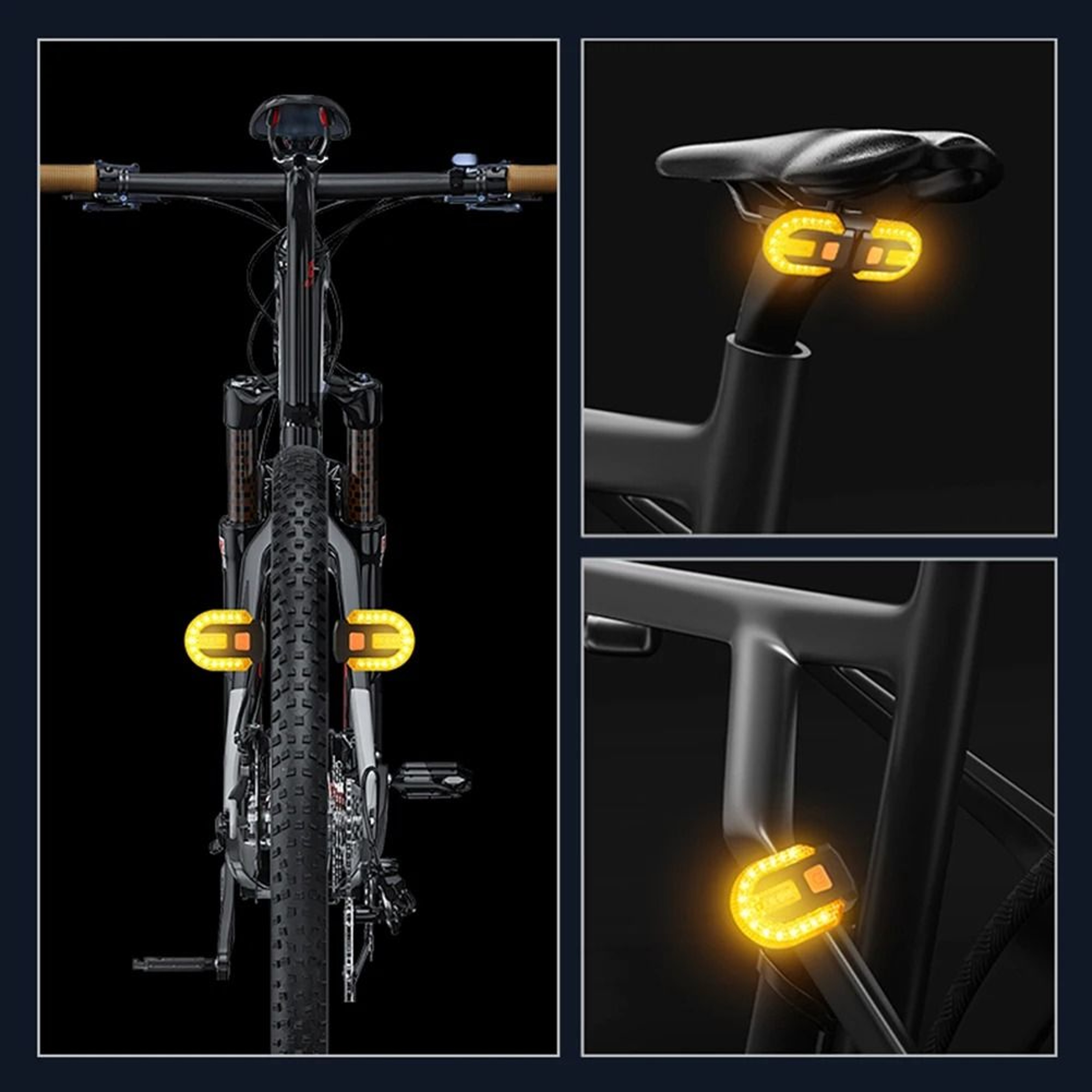 Wireless Bicycle Turn Signal Light USB Rechargeable Rear Safety Lamp 0