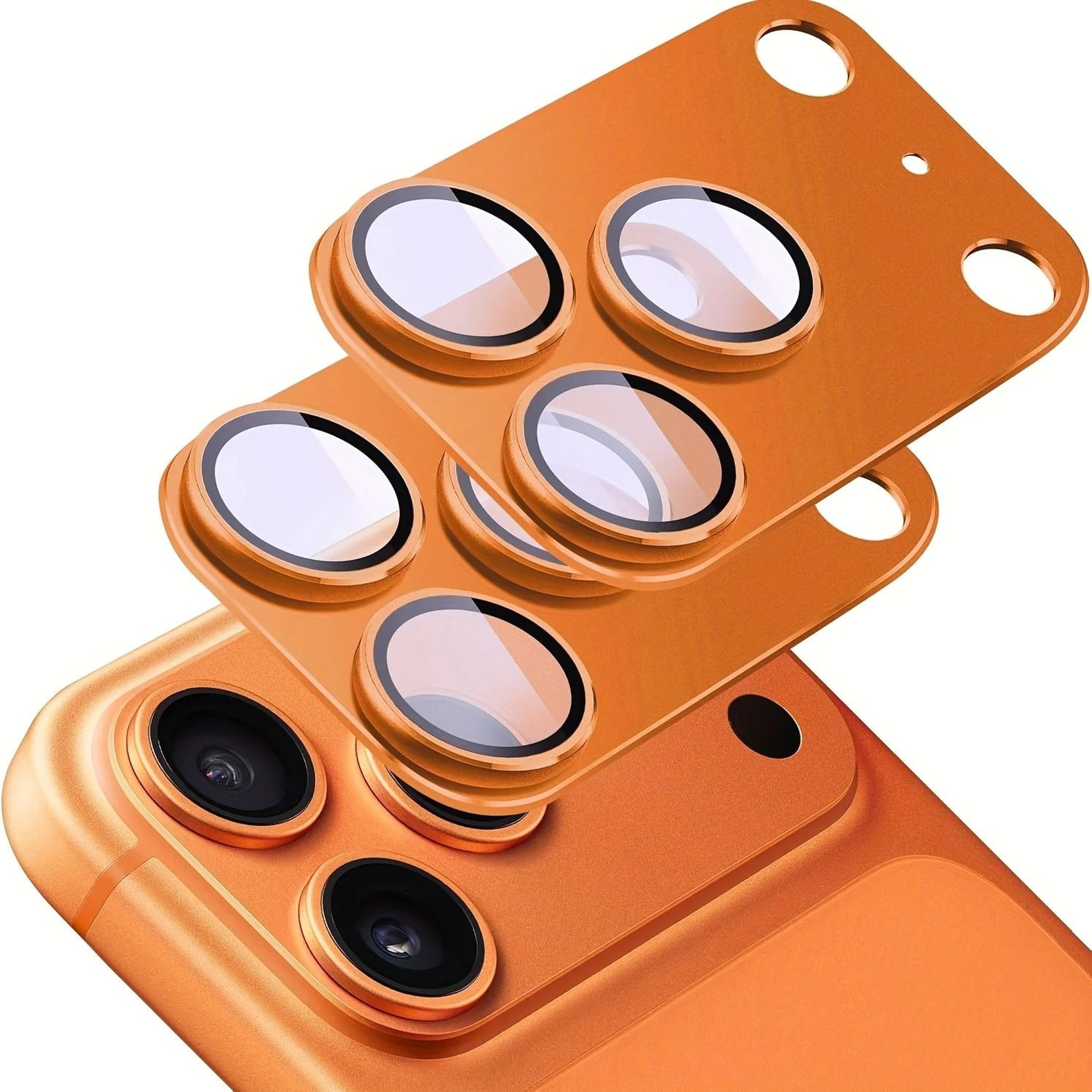 IPhone Camera Lens Protector With Metal Ring Tempered Glass 0