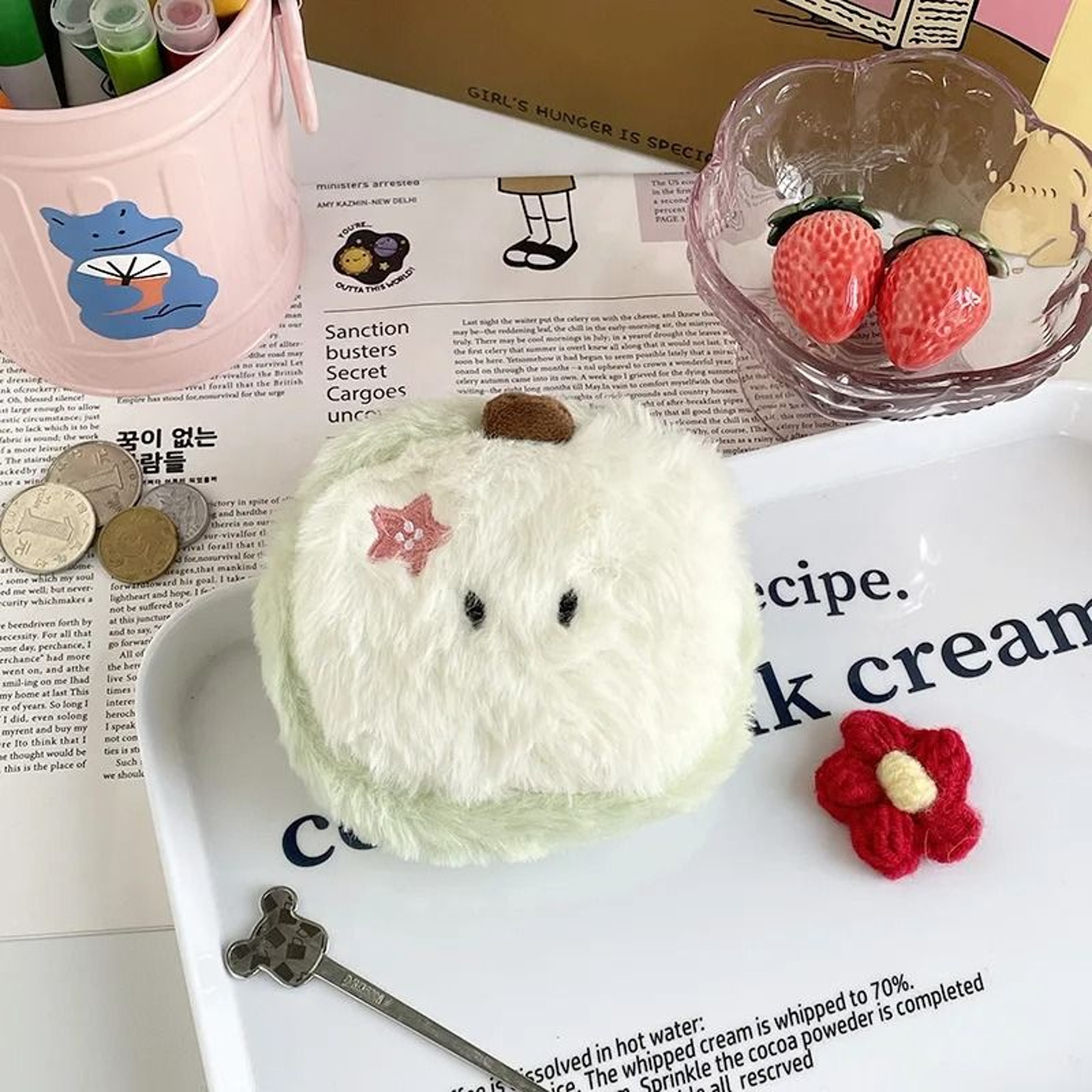 Cute Apple Coin Wallet Kawaii Mini Wallet For Coins And Lipstick 2