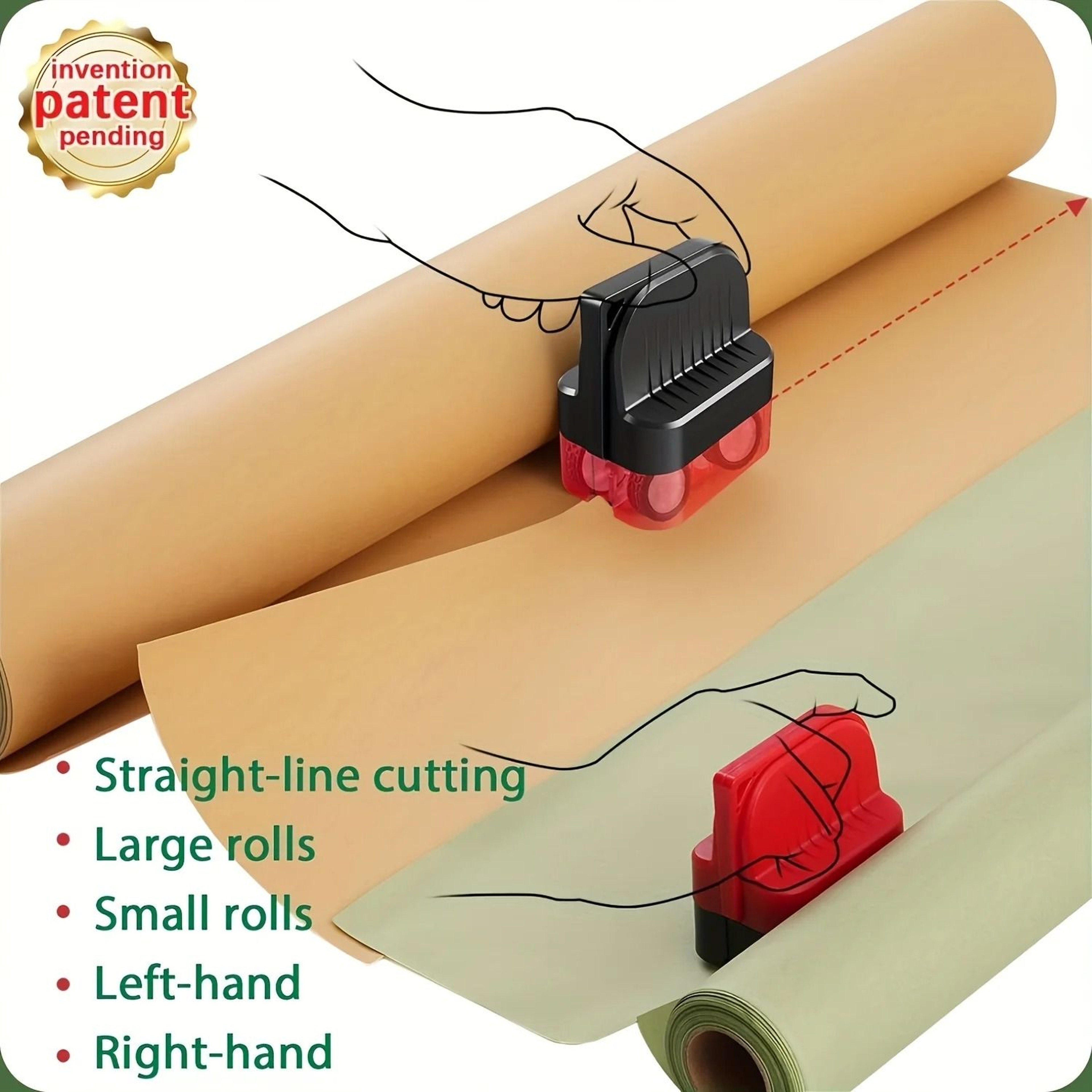 Cylindrical Wrapping Paper Cutter Safe Gift Wrap Paper Cutting Tool 4