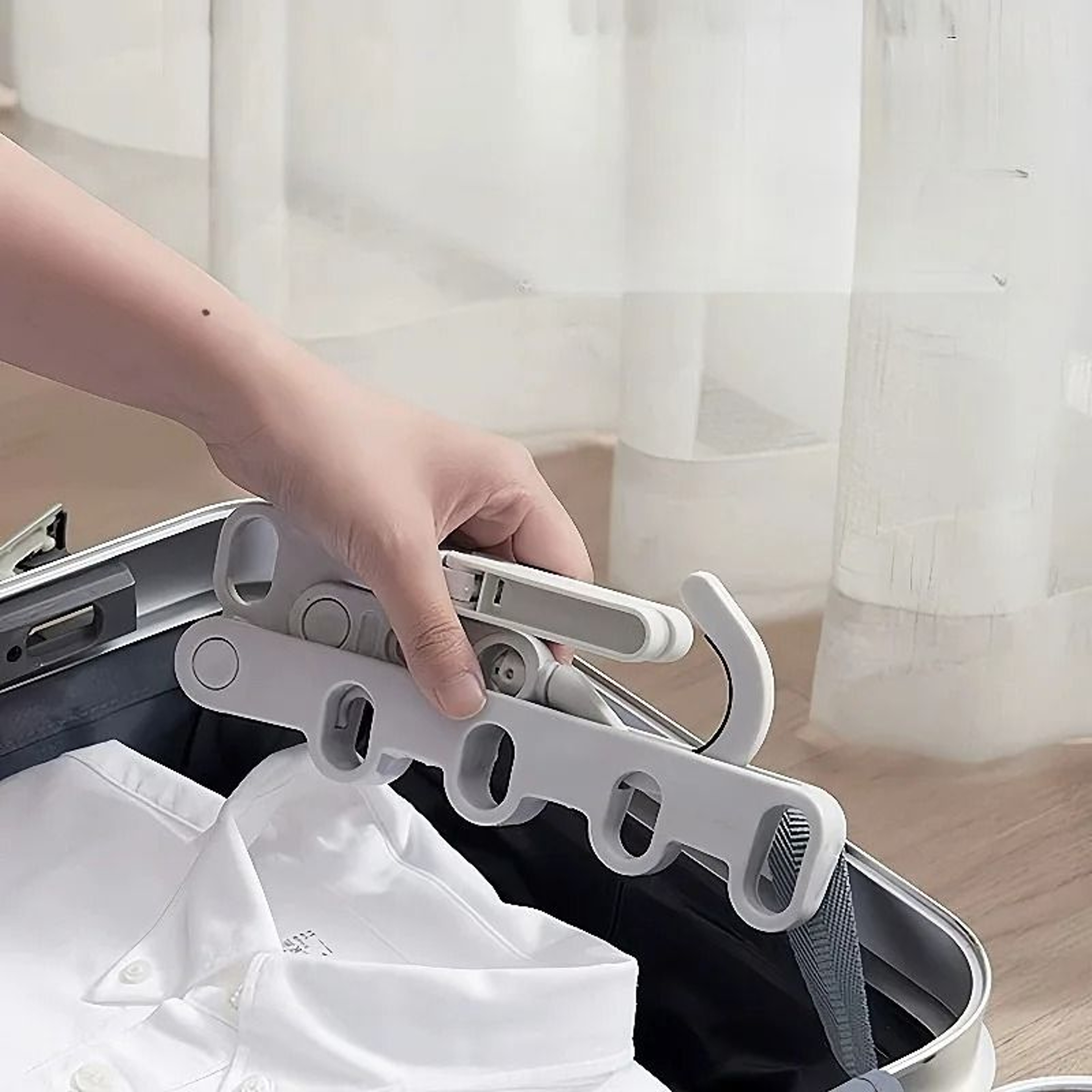 Foldable Clothes Drying Rack Multi Hole Travel Clothes Hanger 5