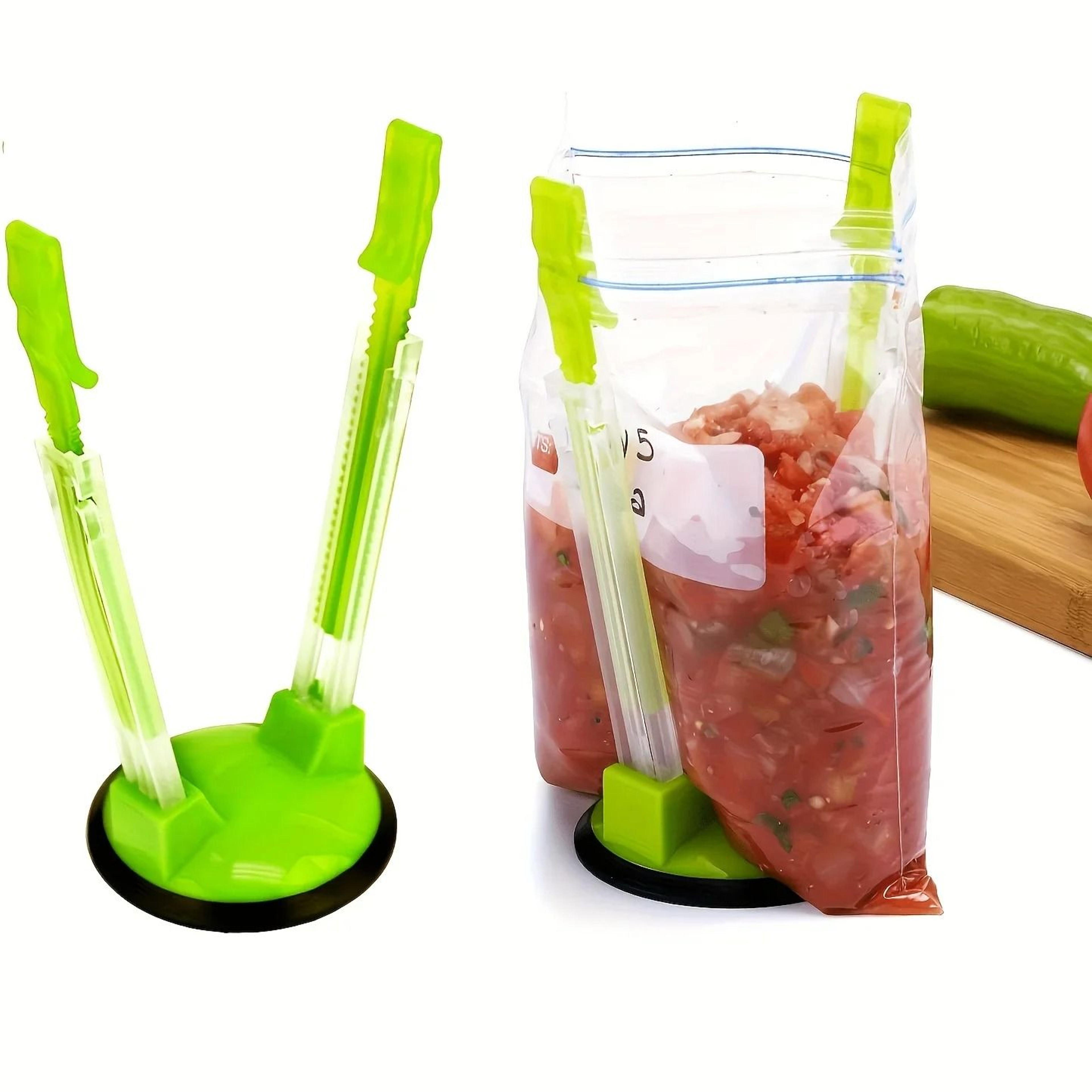 Adjustable Food Bag Holder Countertop Vertical Kitchen Bag Rack 6