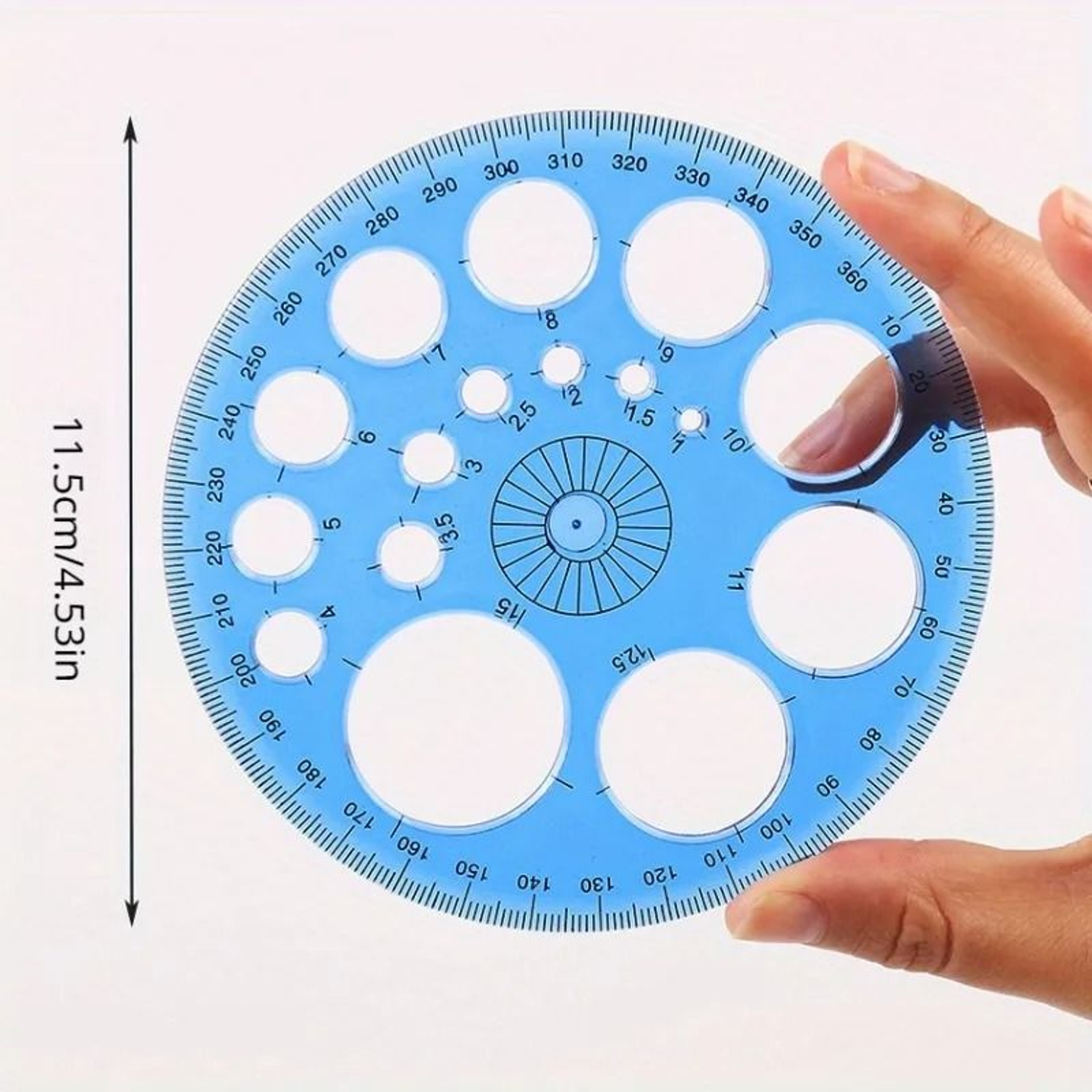 360 Degree Rotating Round Ruler Circular Drafting Ruler With Degree Markings 1