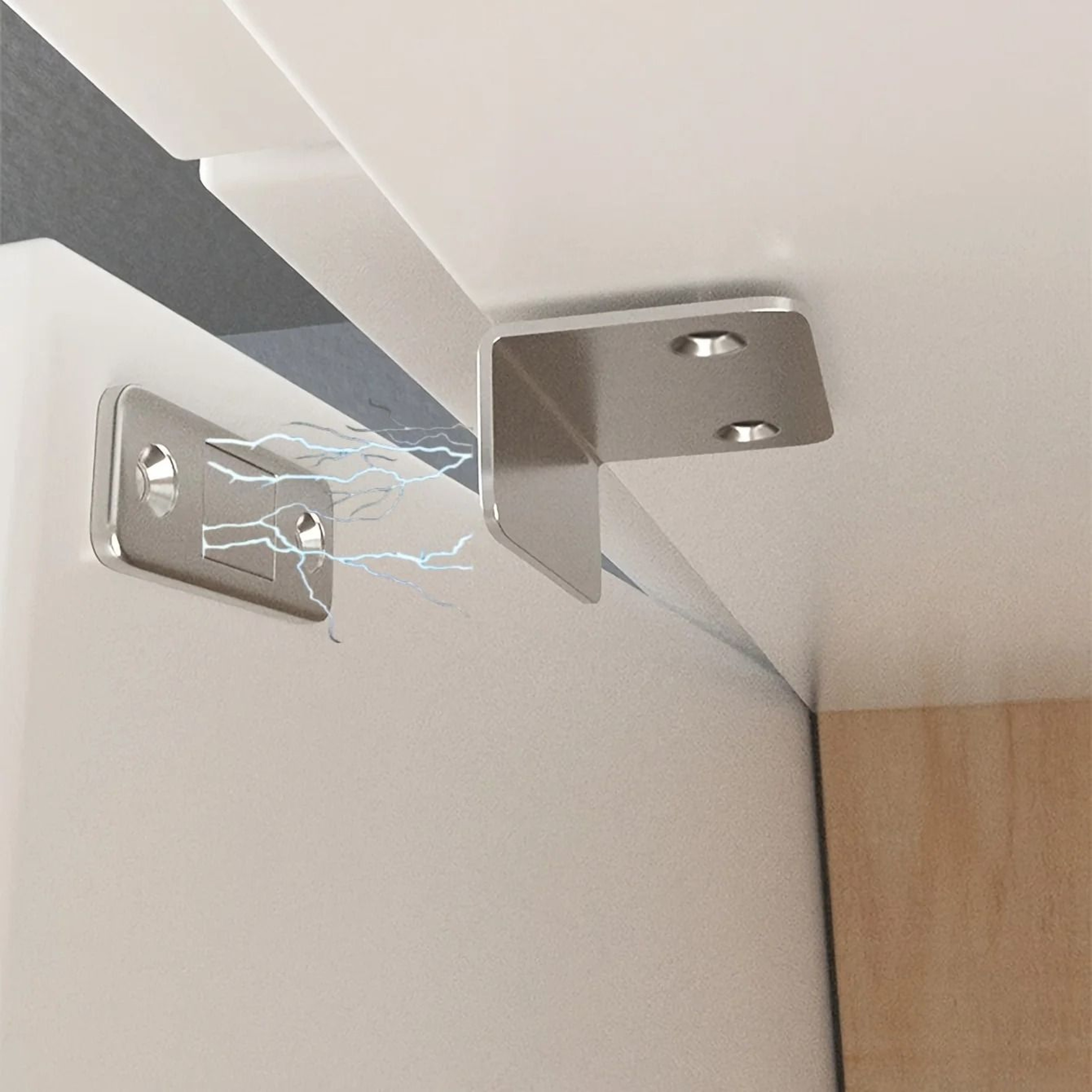 1 Pair Magnetic Door Catch Latch Drill Free Invisible Cabinet Door Holder Set 1