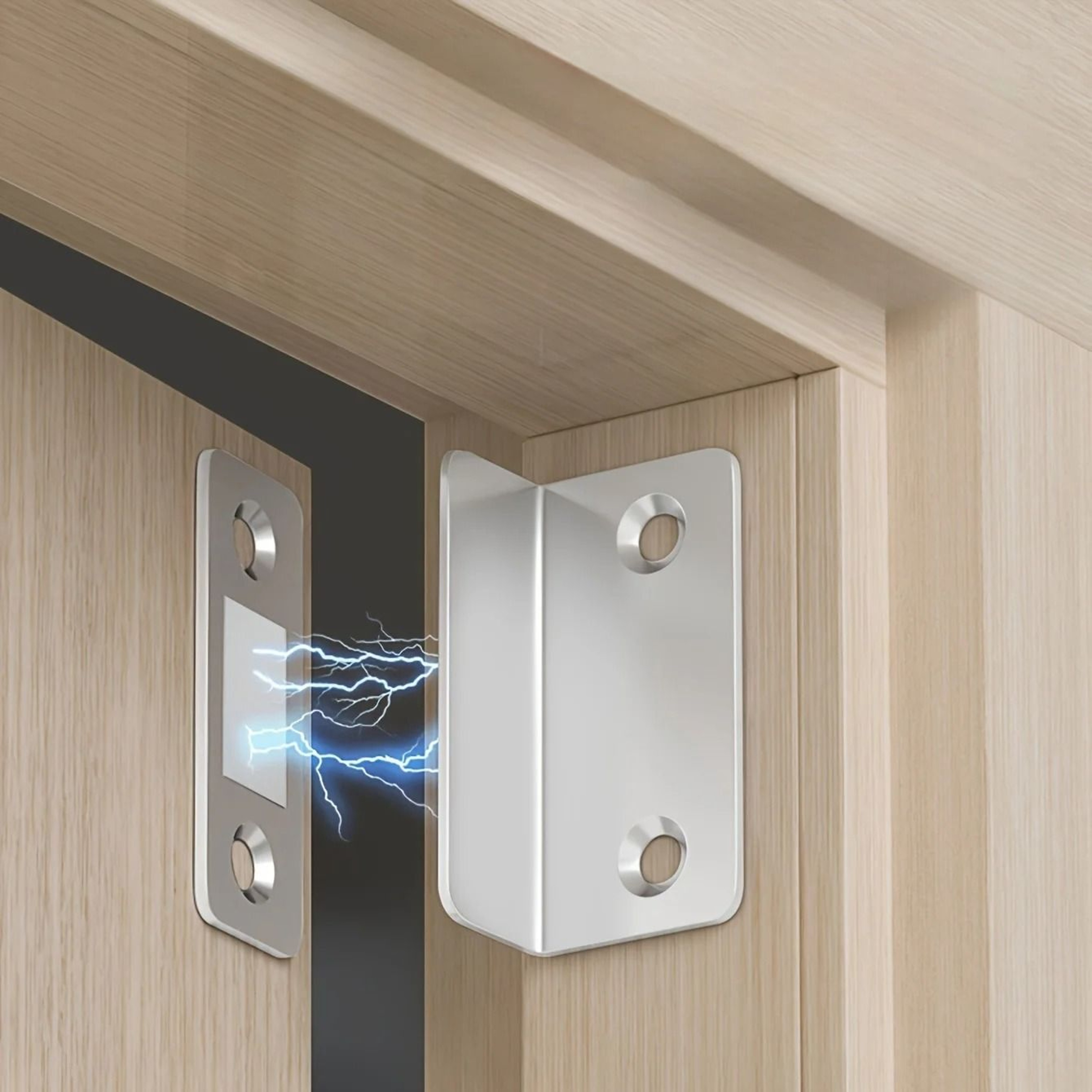 1 Pair Magnetic Door Catch Latch Drill Free Invisible Cabinet Door Holder Set 4