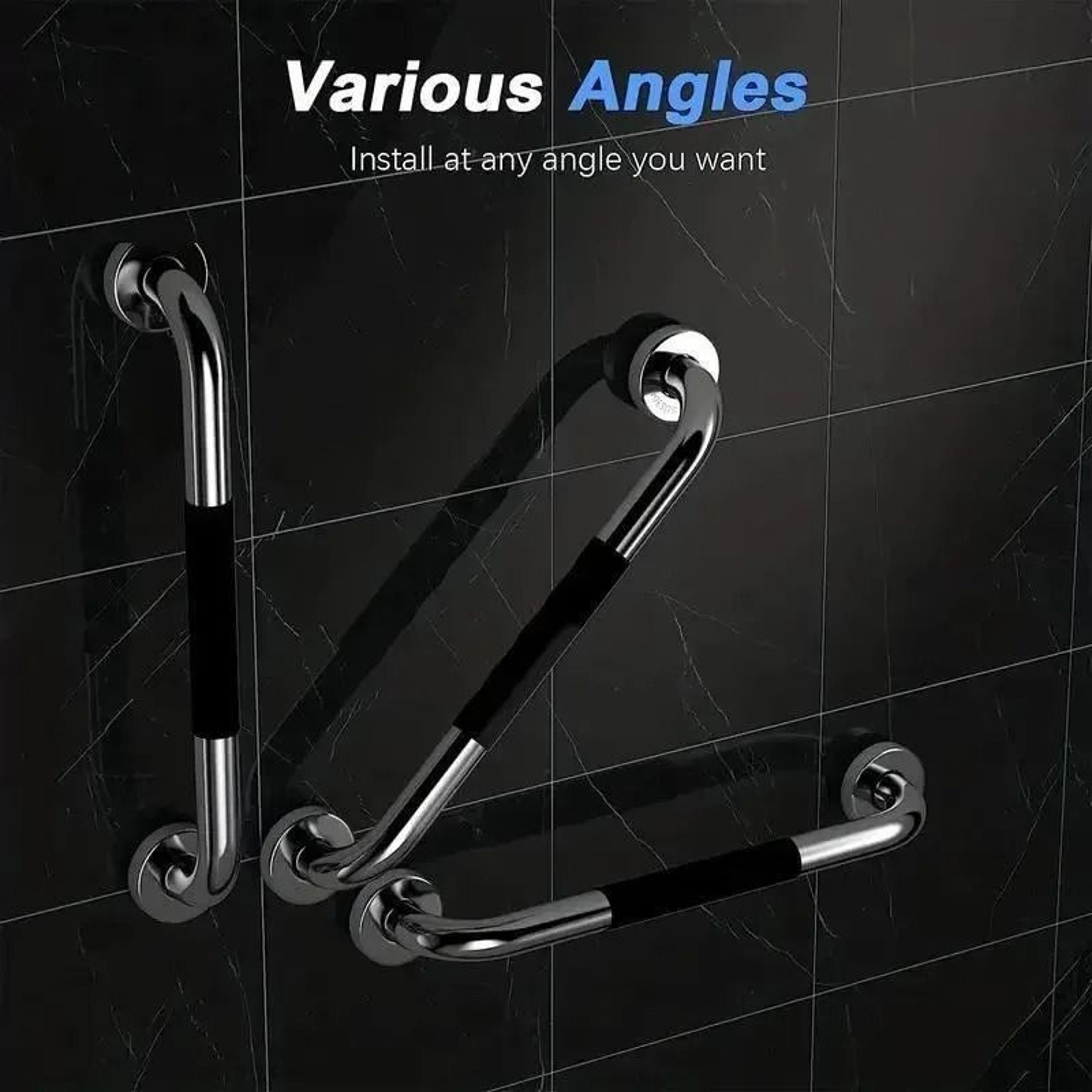 Stainless Steel Shower Grab Bar With Non Slip Silicone Grip For Bathroom Safety 5