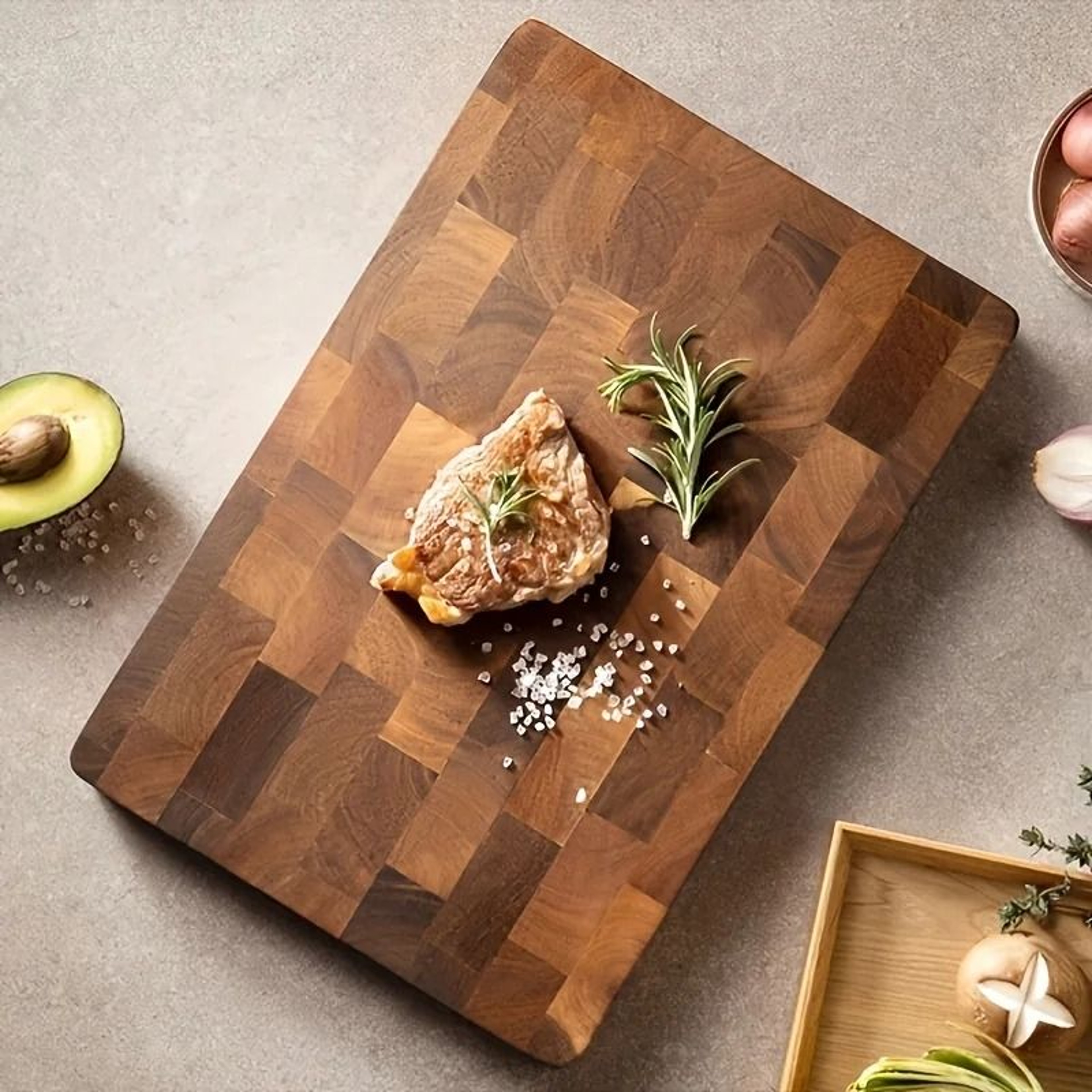 Large Wooden Cutting Board Heavy Duty Camellia Wood Chopping Board For Kitchen Prep 2
