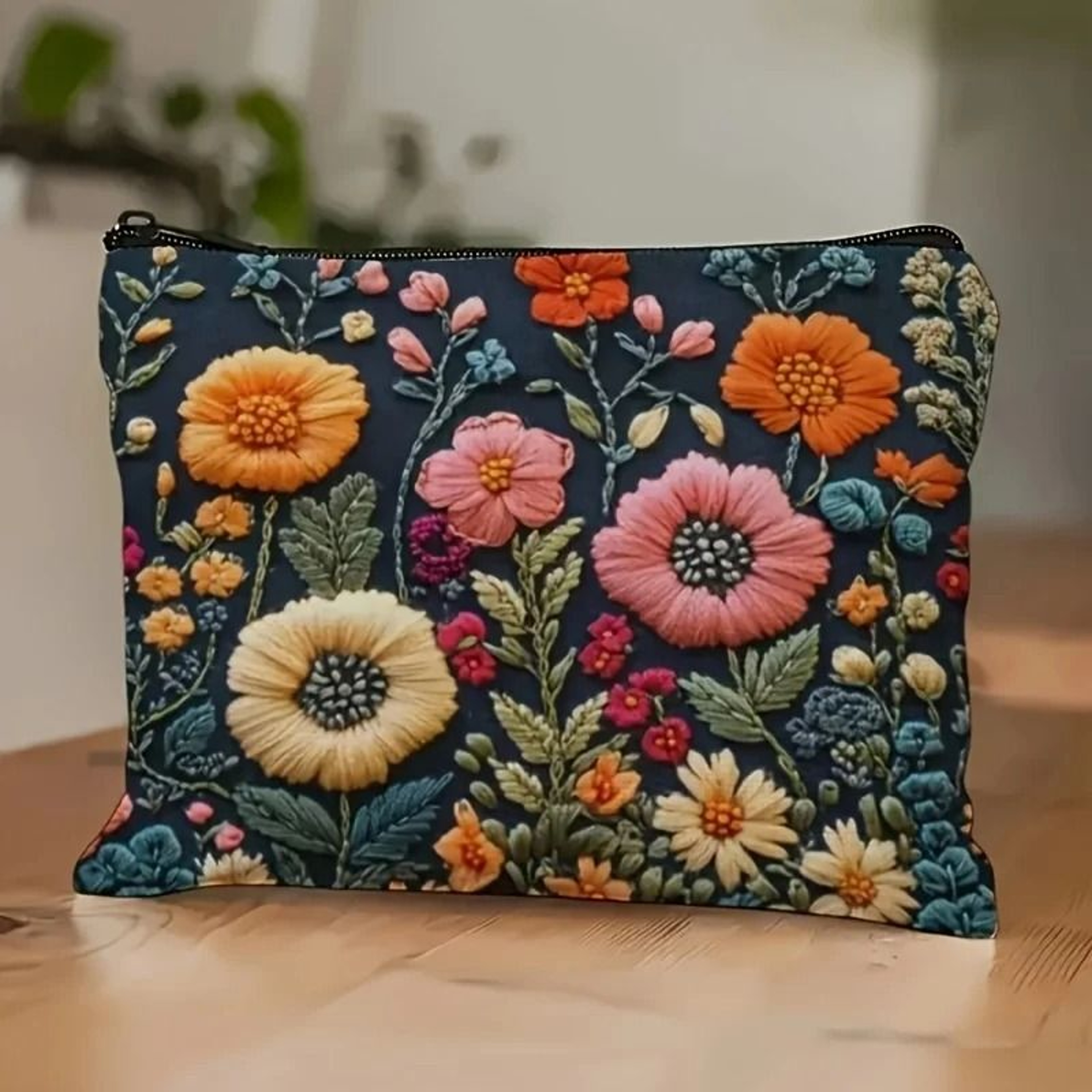 Floral Makeup Bag Portable Toiletry Organizer Durable Travel Cosmetic Pouch 0