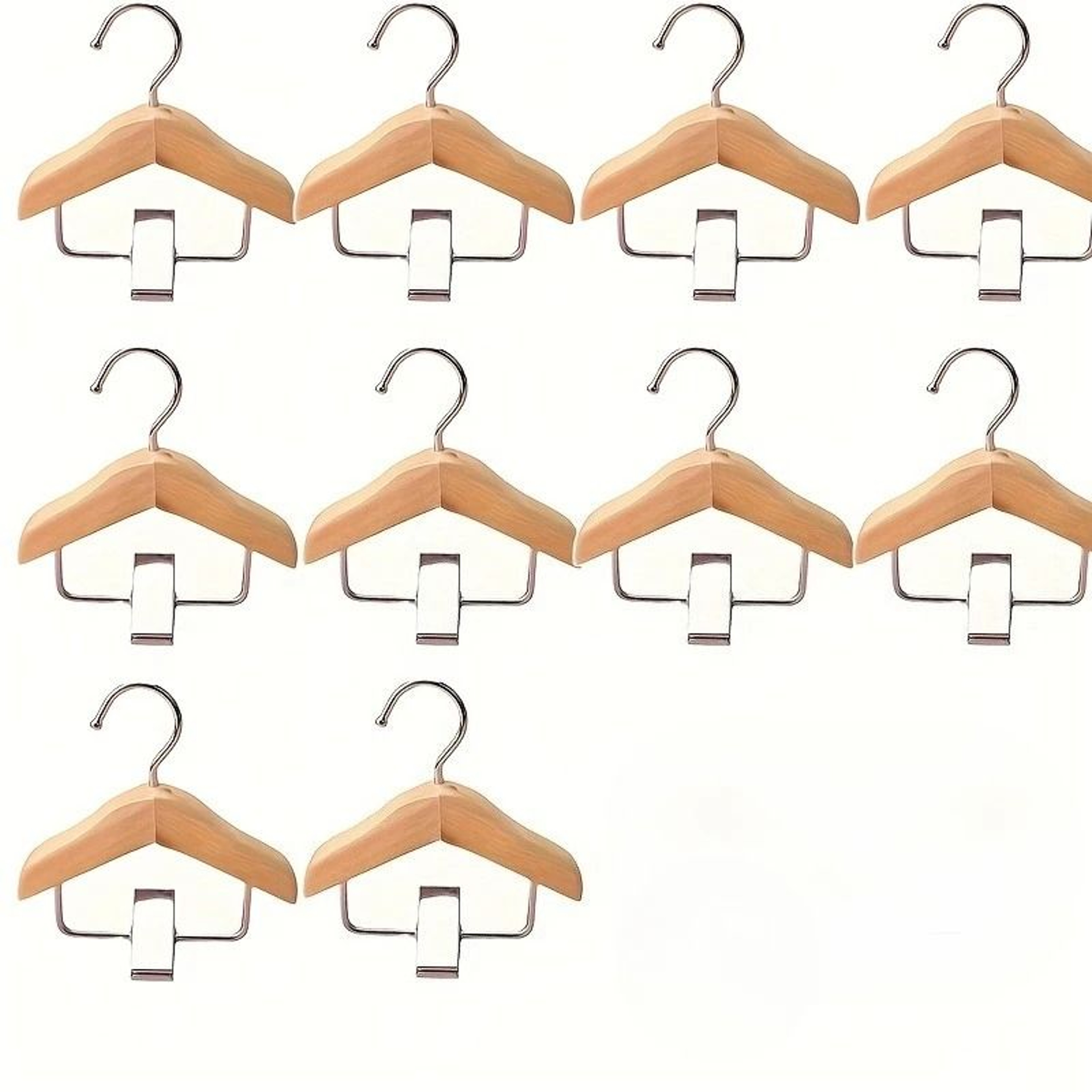 Mini Wooden Clip Hangers Space Saving Organizer For Pet Clothes And Small Accessories 3