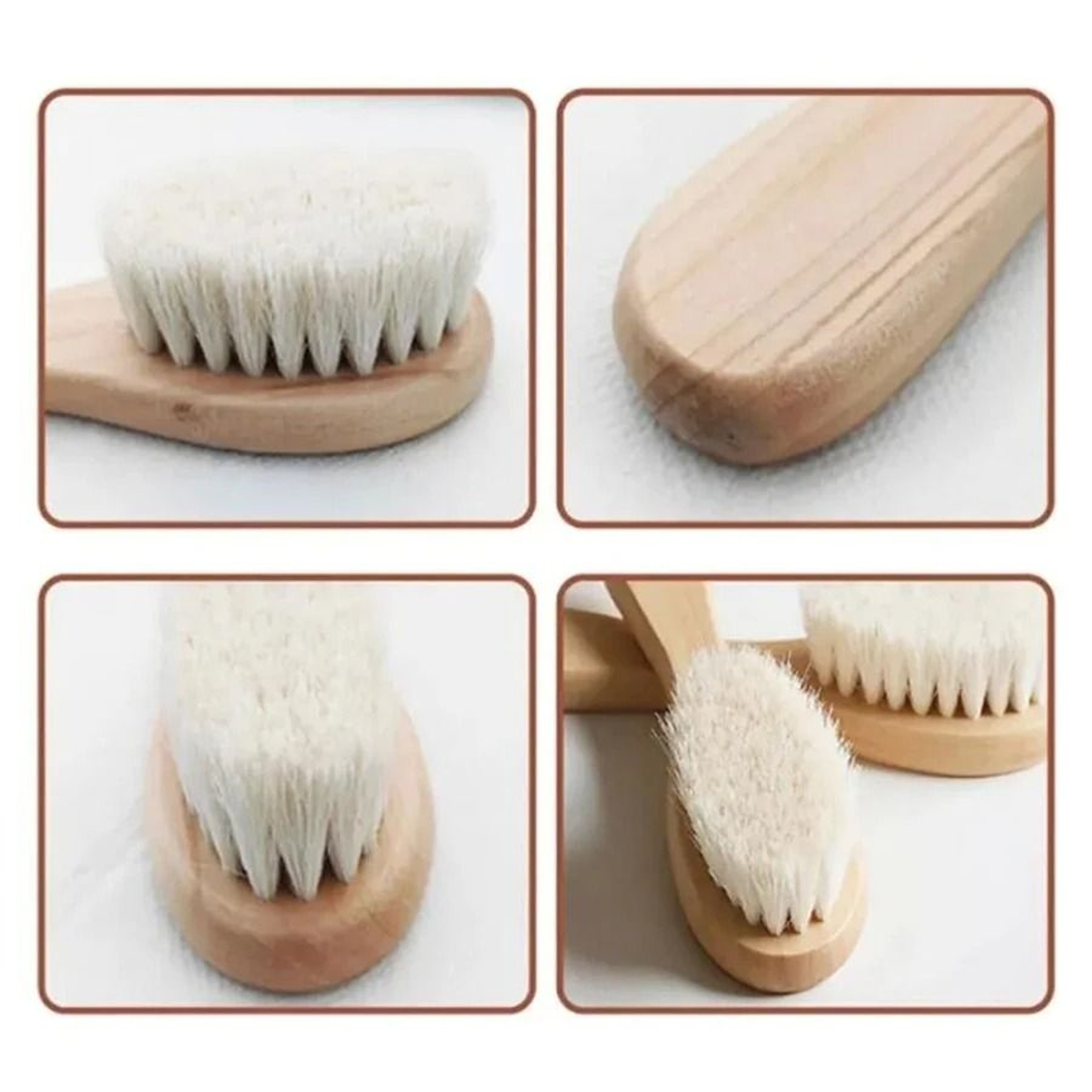 Baby Hair Brush And Comb Set Soft Wool Beech Wood Newborn Grooming Kit 6