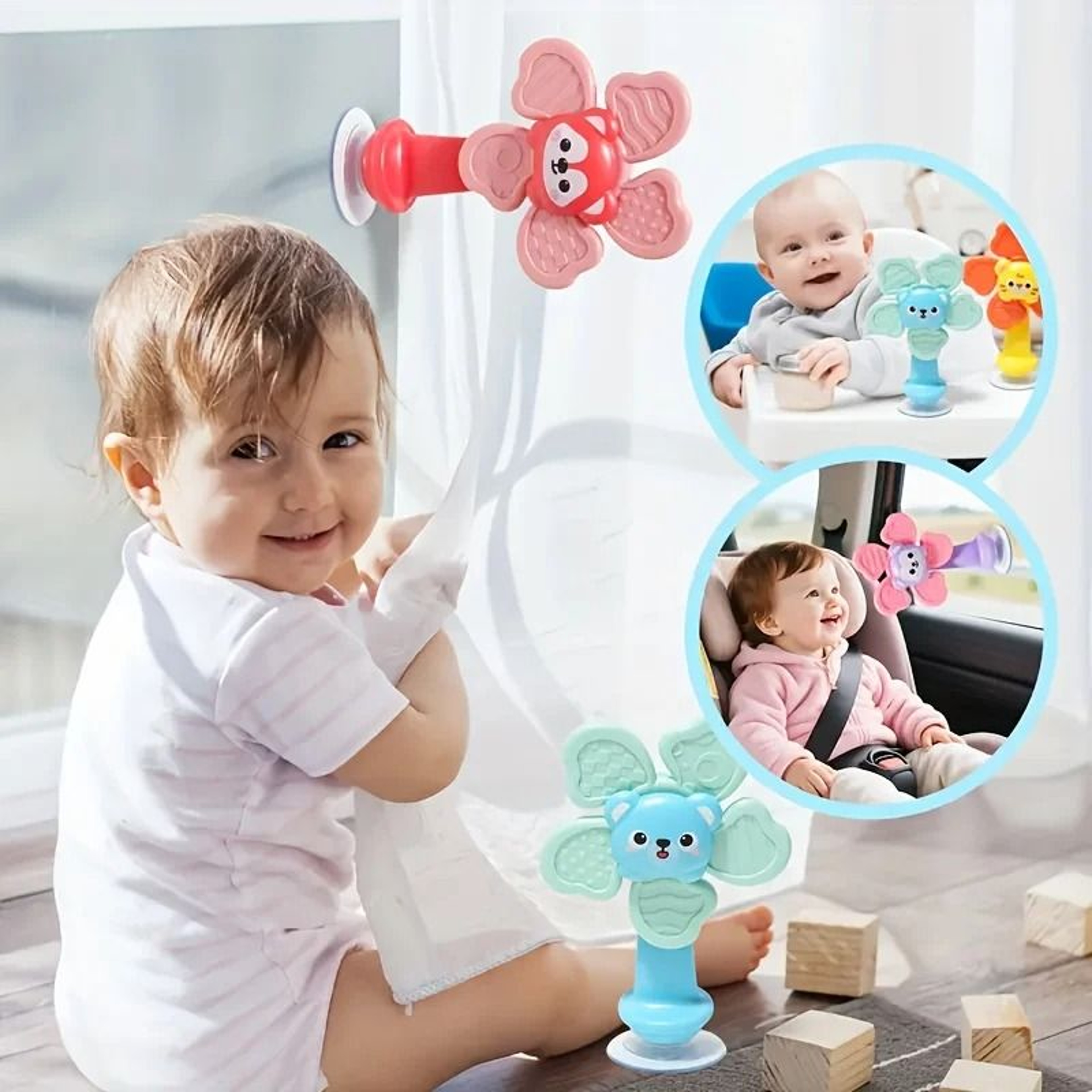Baby Suction Spinner Sensory Toy ABS Resin Fidget For Infants And Toddlers 6