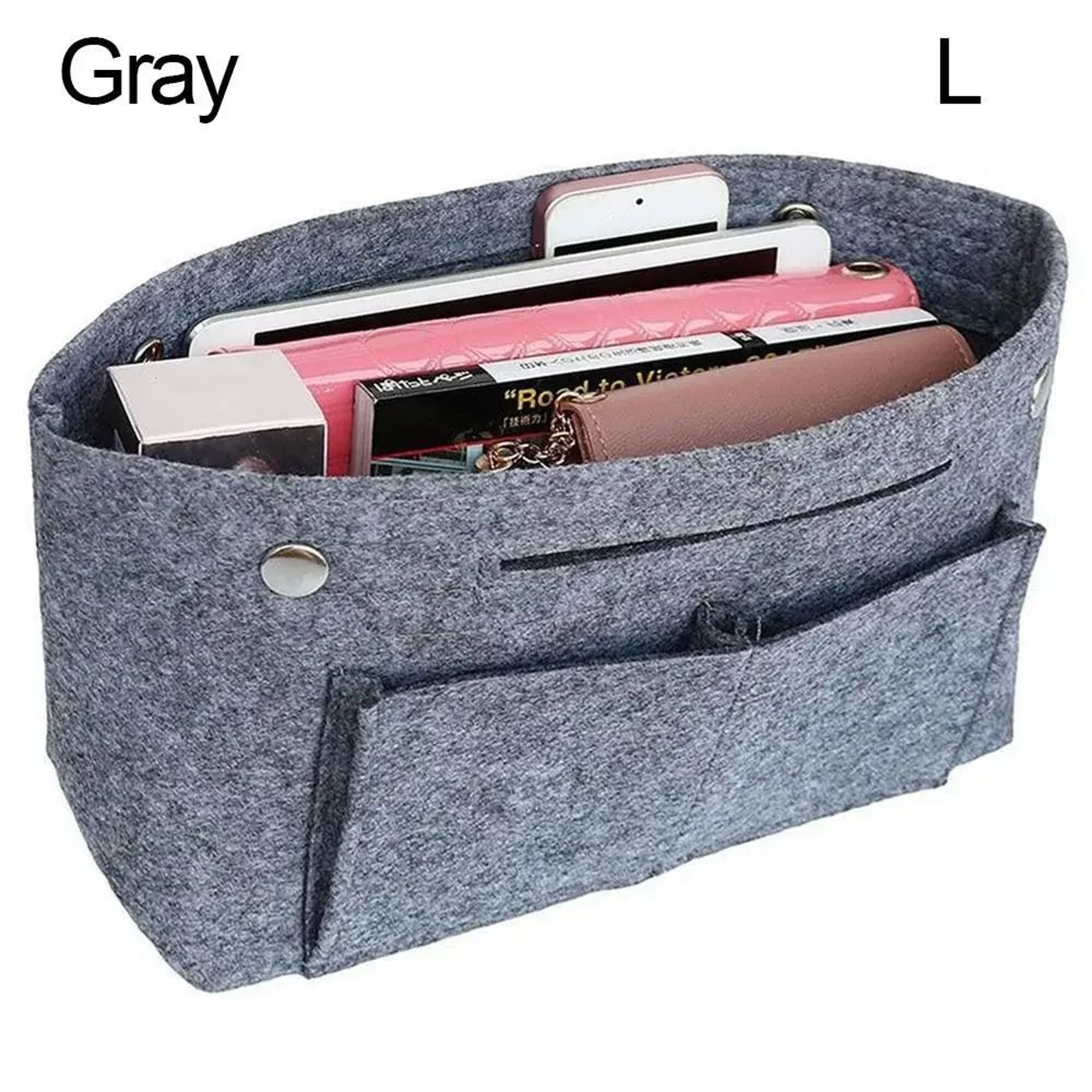 Felt Handbag Organizer Insert Travel Purse Liner With Multiple Pockets 6
