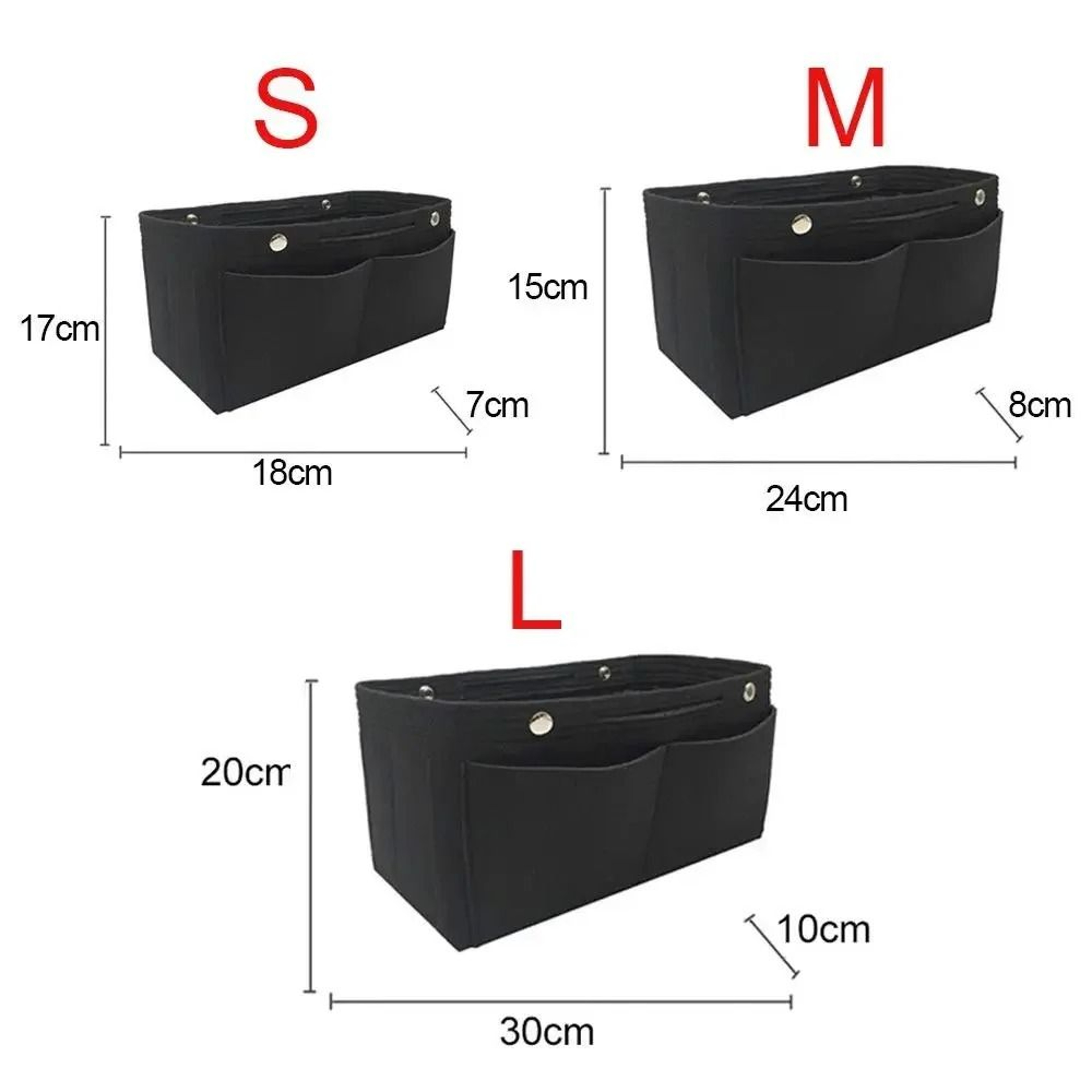 Felt Handbag Organizer Insert Travel Purse Liner With Multiple Pockets 12