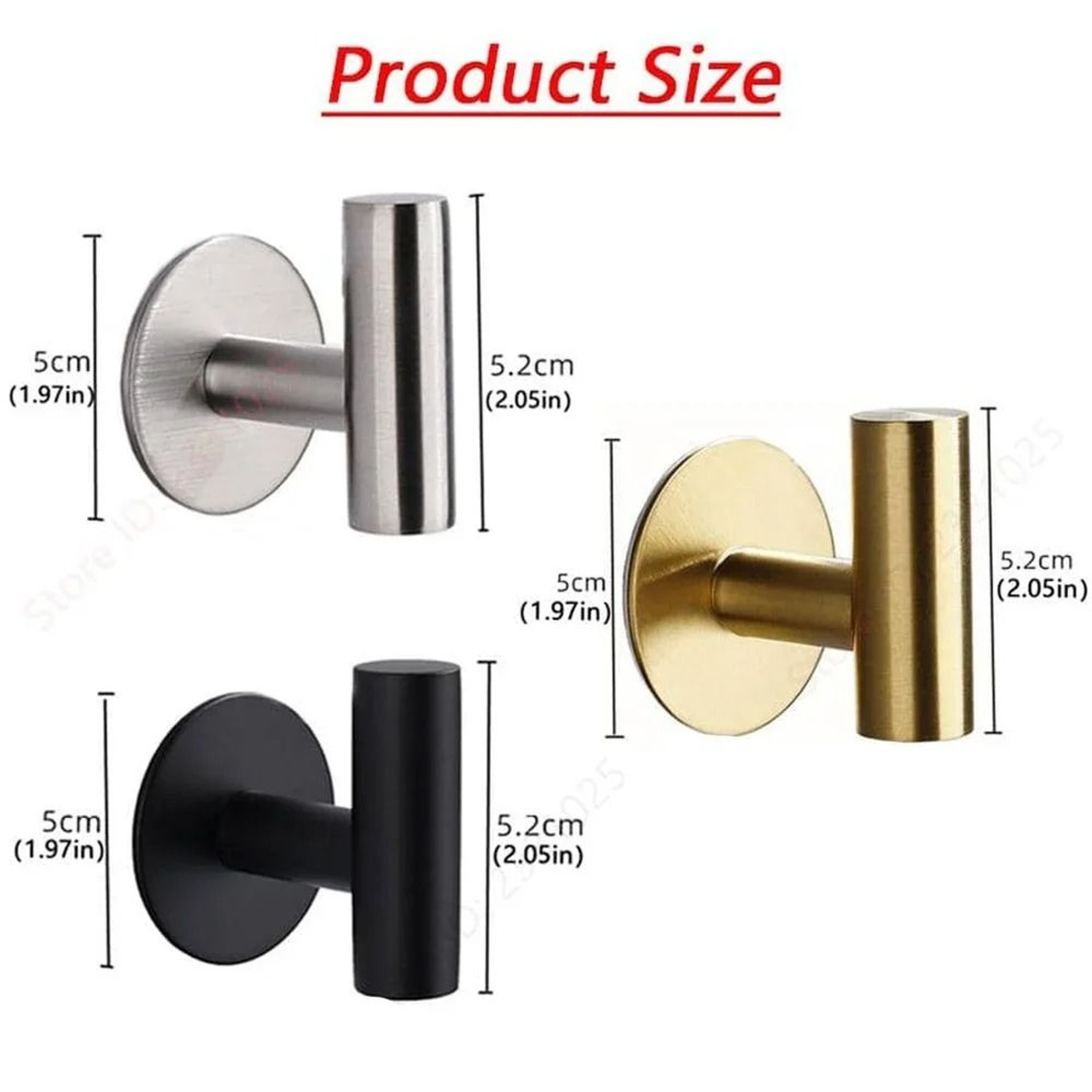 Stainless Steel Adhesive Wall Hooks Set Of 2 No Drill Bathroom And Kitchen Hooks 4