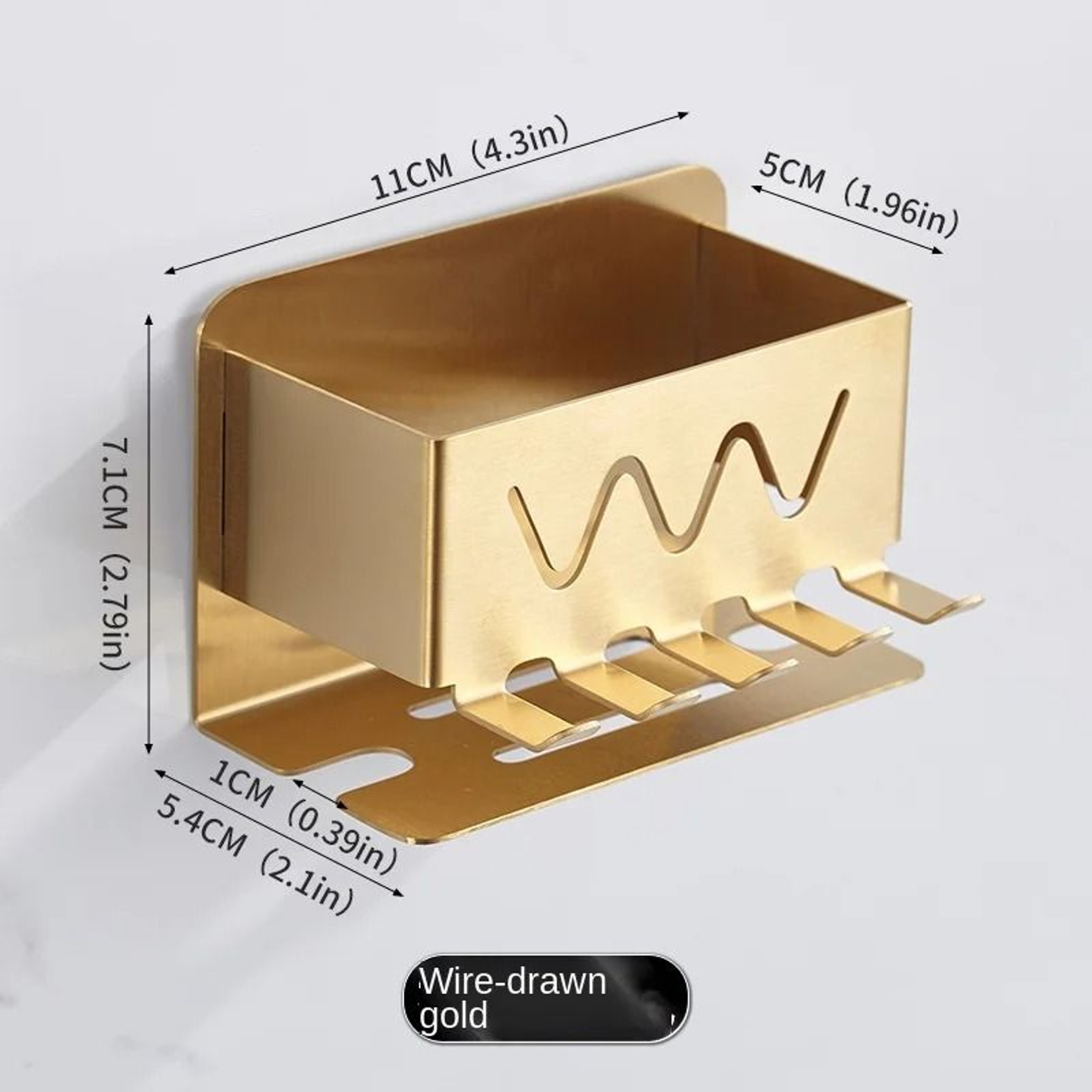Wall Mounted Stainless Steel Toothbrush Holder No Drill Bathroom Organizer 6