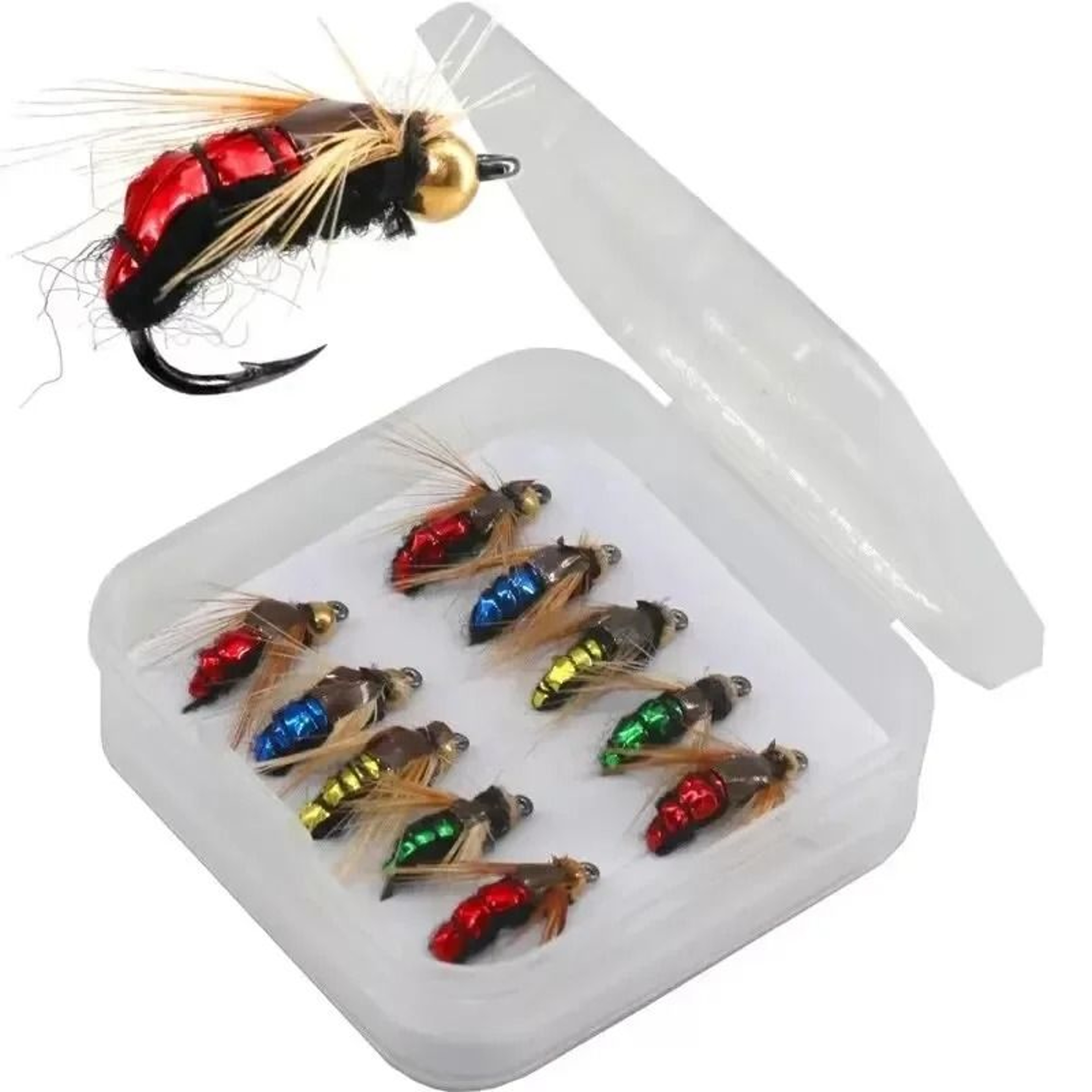 Brass Bead Head Scud Fly Artificial Insect Fishing Lure Set 0