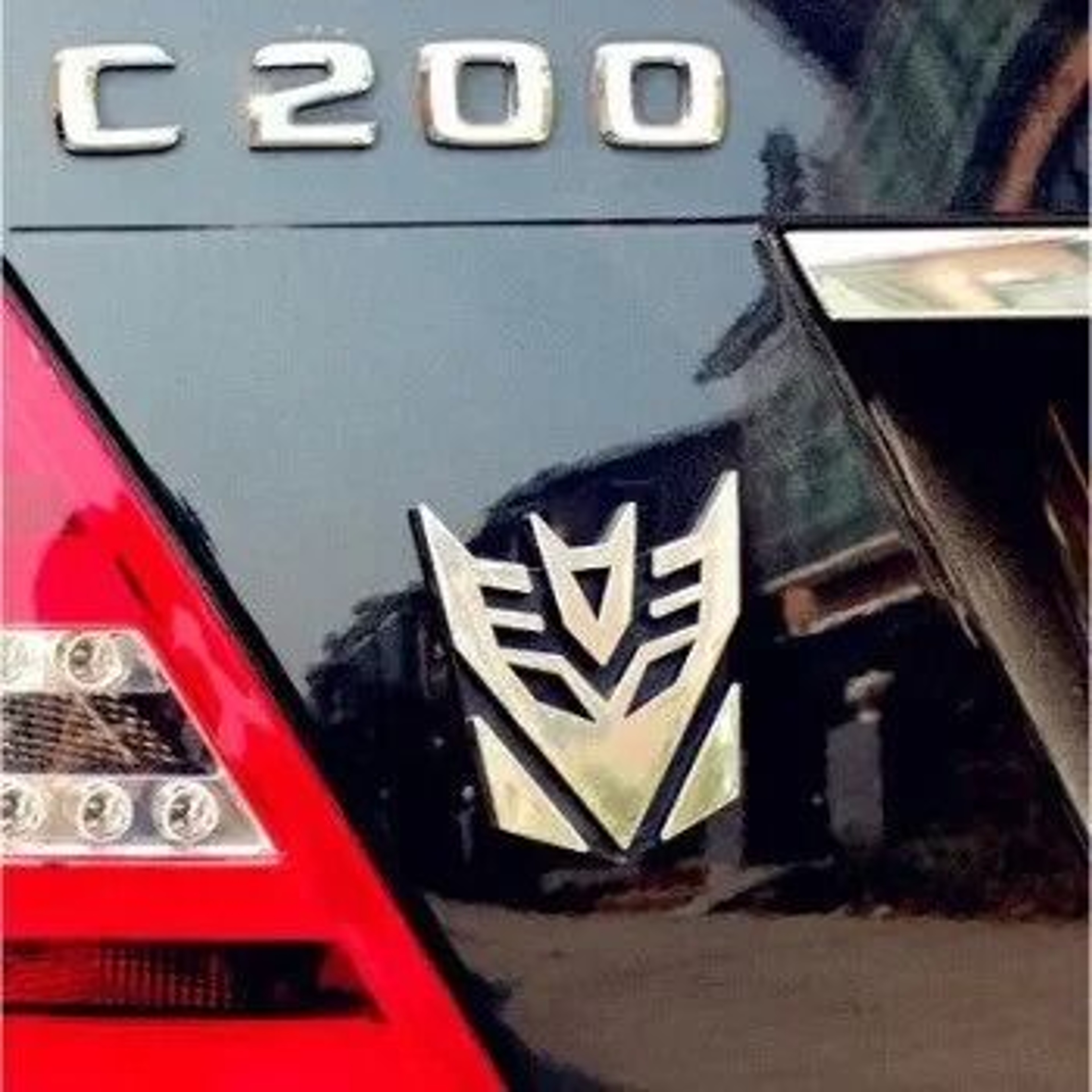 3D Robot Emblem Car Sticker Metallic Badge Tail Decal 1