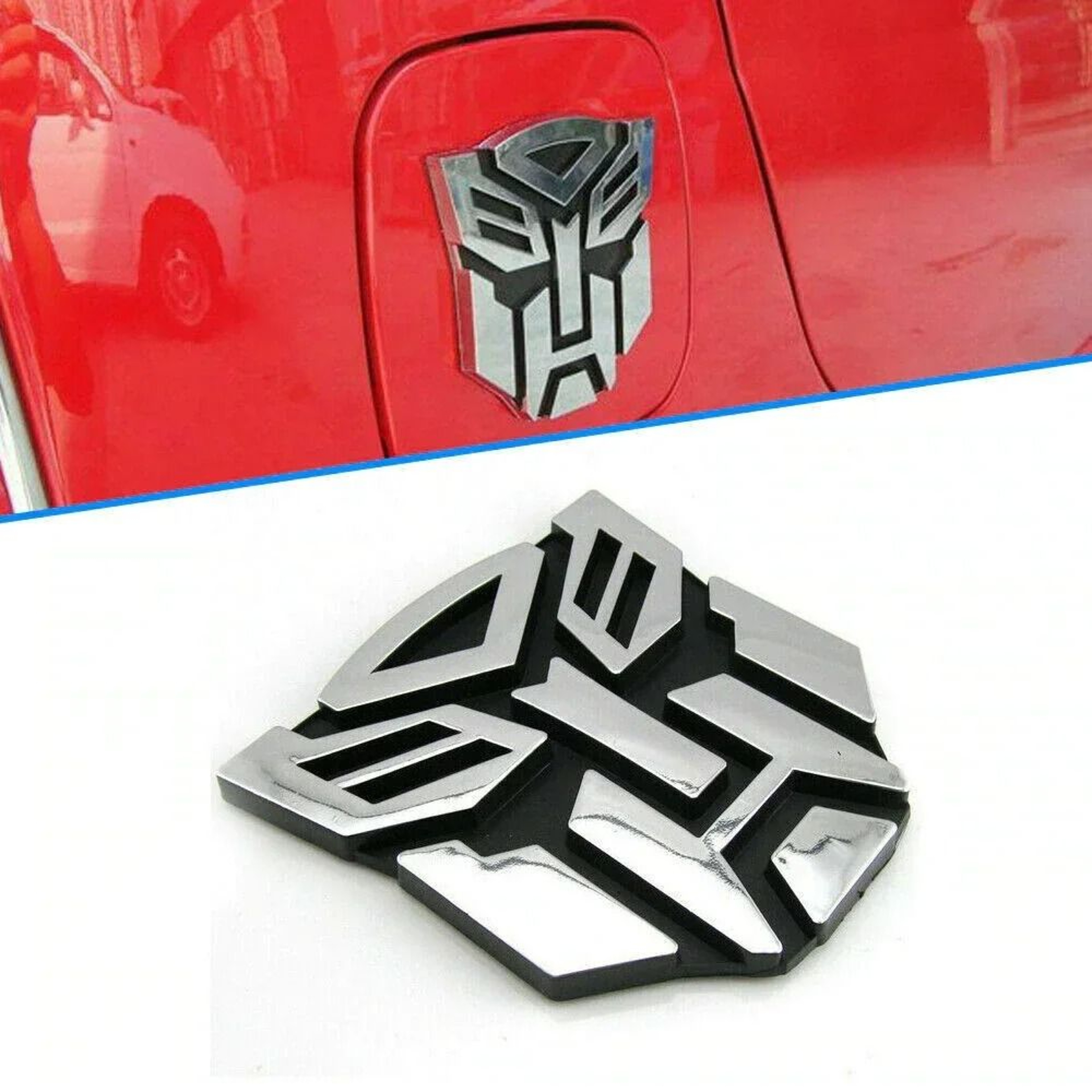 3D Robot Emblem Car Sticker Metallic Badge Tail Decal 5