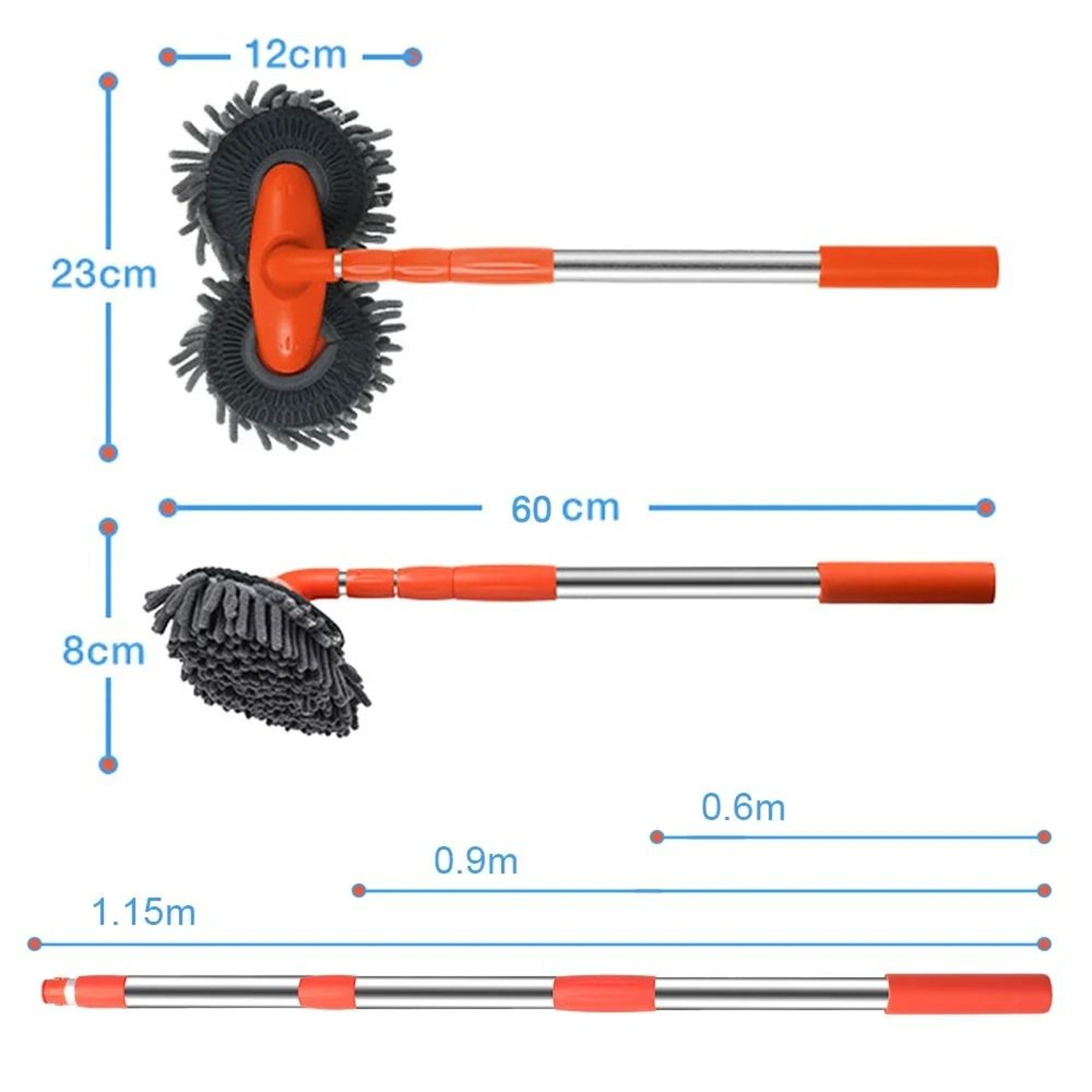 Extendable Chenille Car Wash Mop Brush Foam Cleaner Tool 5