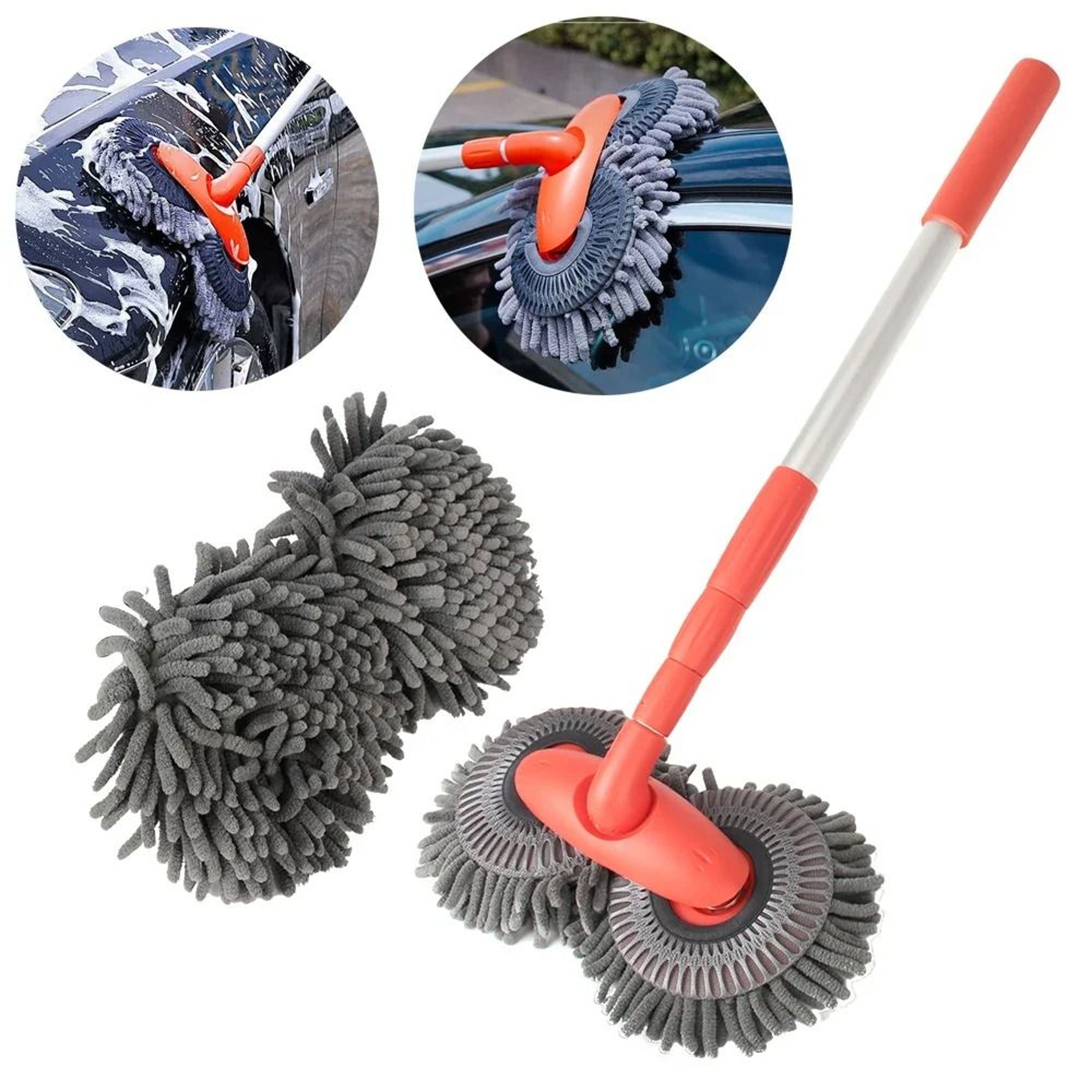 Extendable Chenille Car Wash Mop Brush Foam Cleaner Tool 0