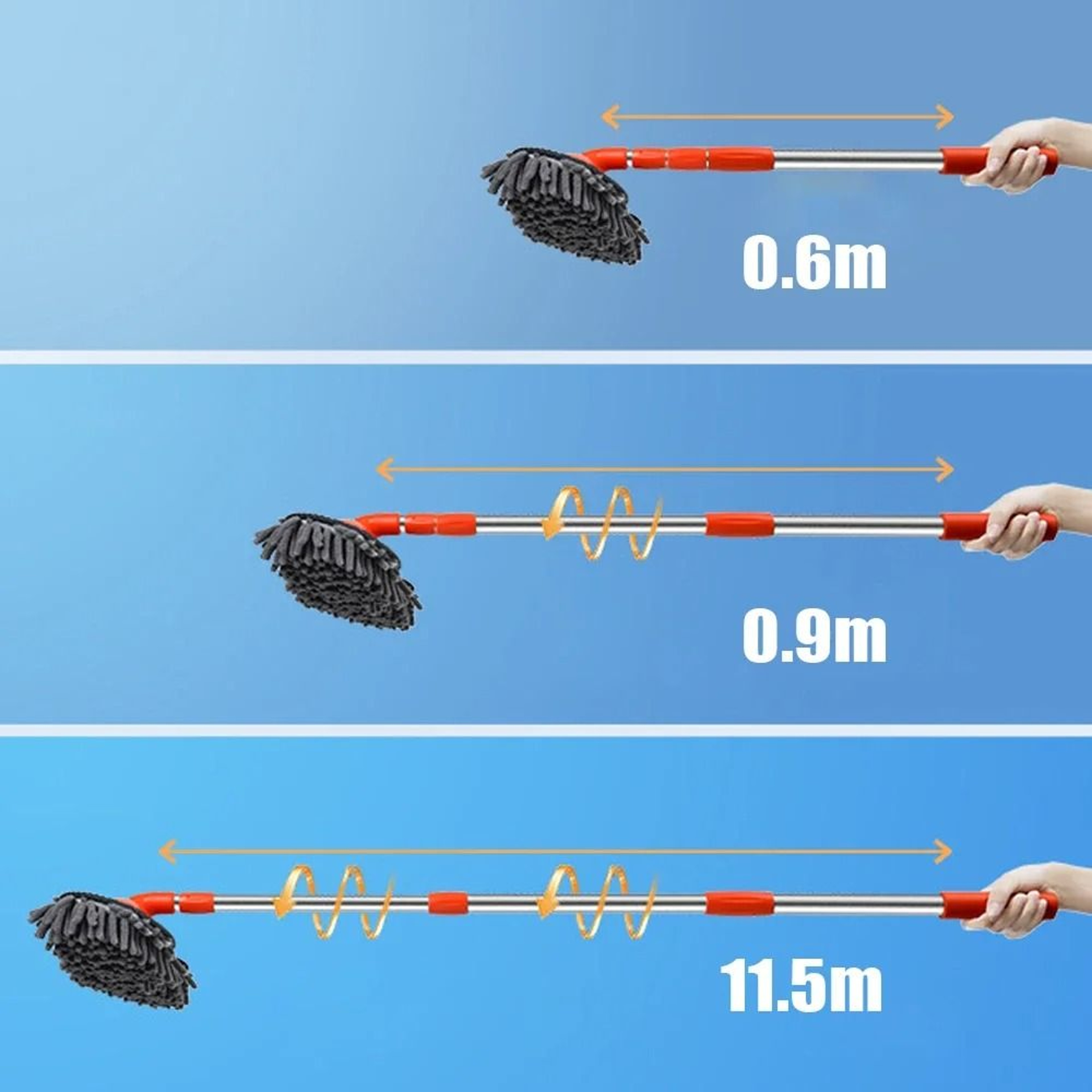 Extendable Chenille Car Wash Mop Brush Foam Cleaner Tool 7
