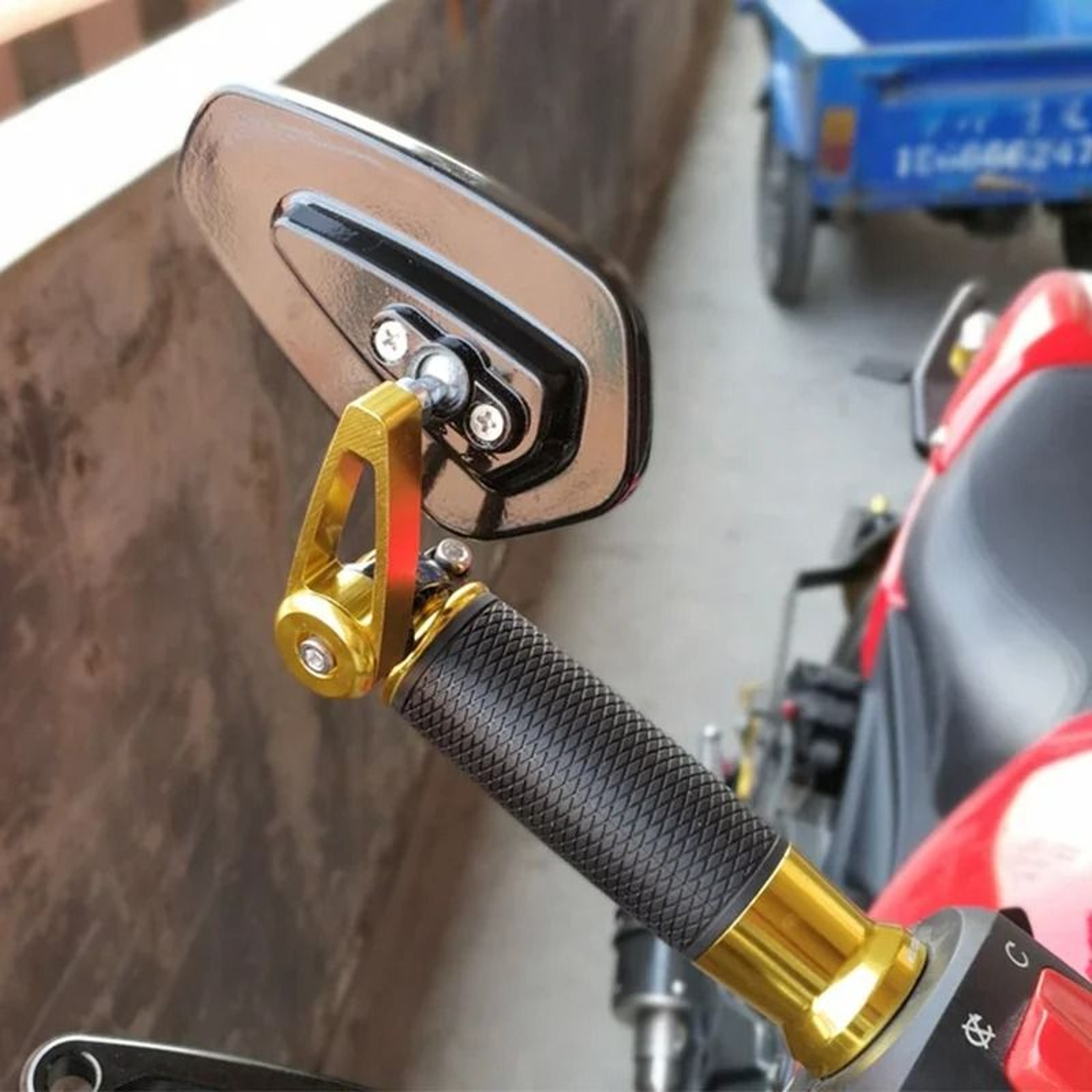 Universal Bar End Motorcycle Rearview Mirrors 22mm Handlebar Set 5