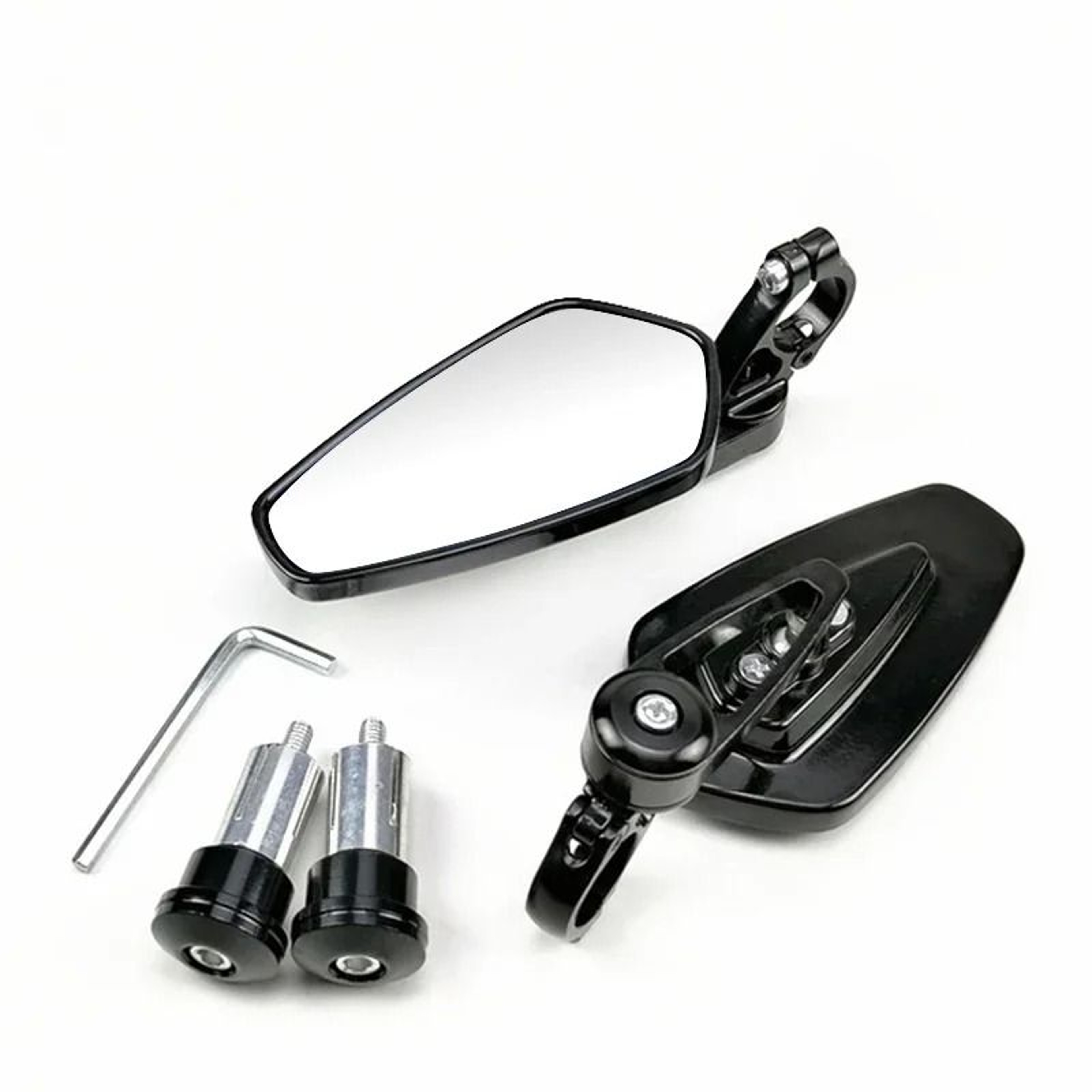 Universal Bar End Motorcycle Rearview Mirrors 22mm Handlebar Set 4