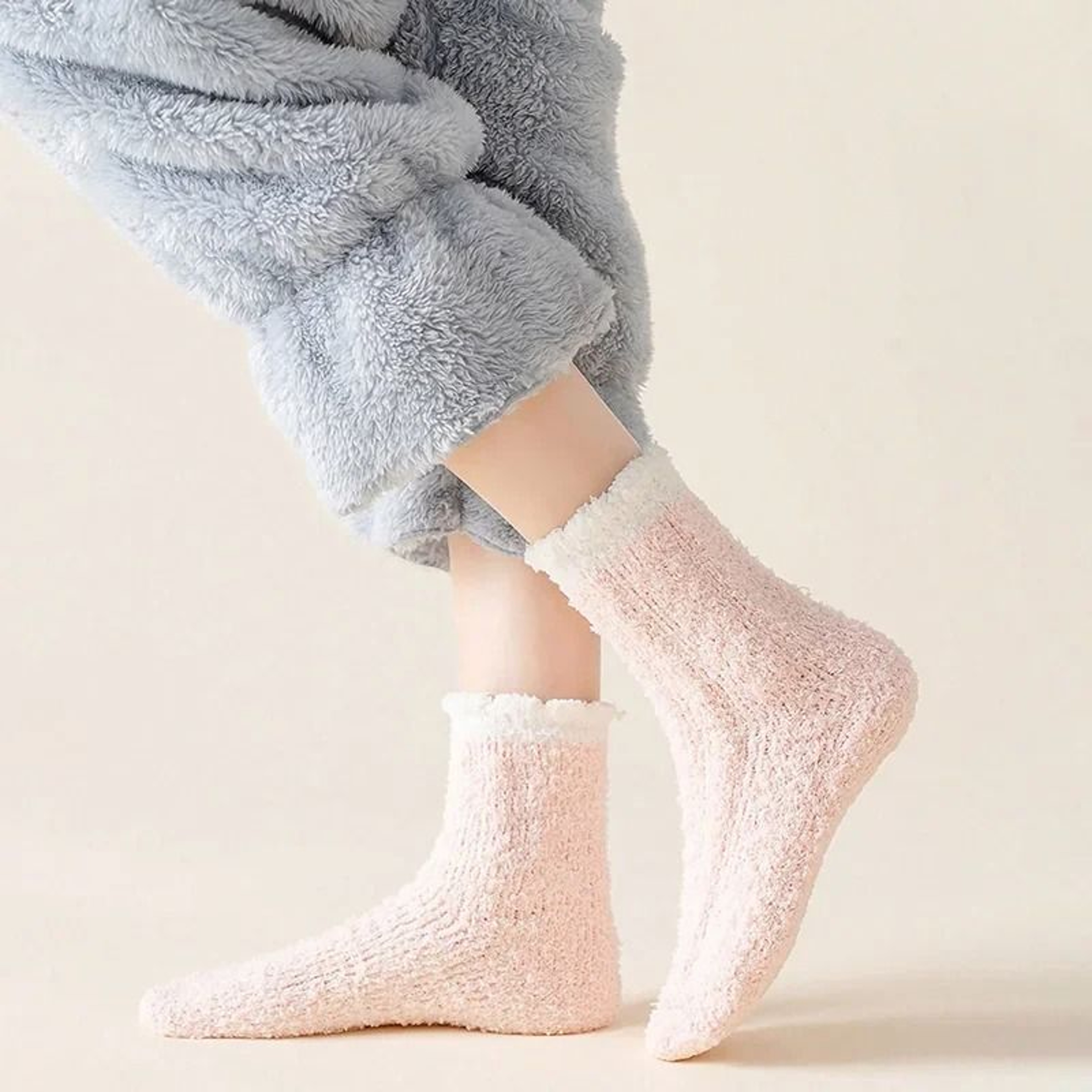 Womens Fuzzy Winter Socks Thick Thermal Slipper Set 6