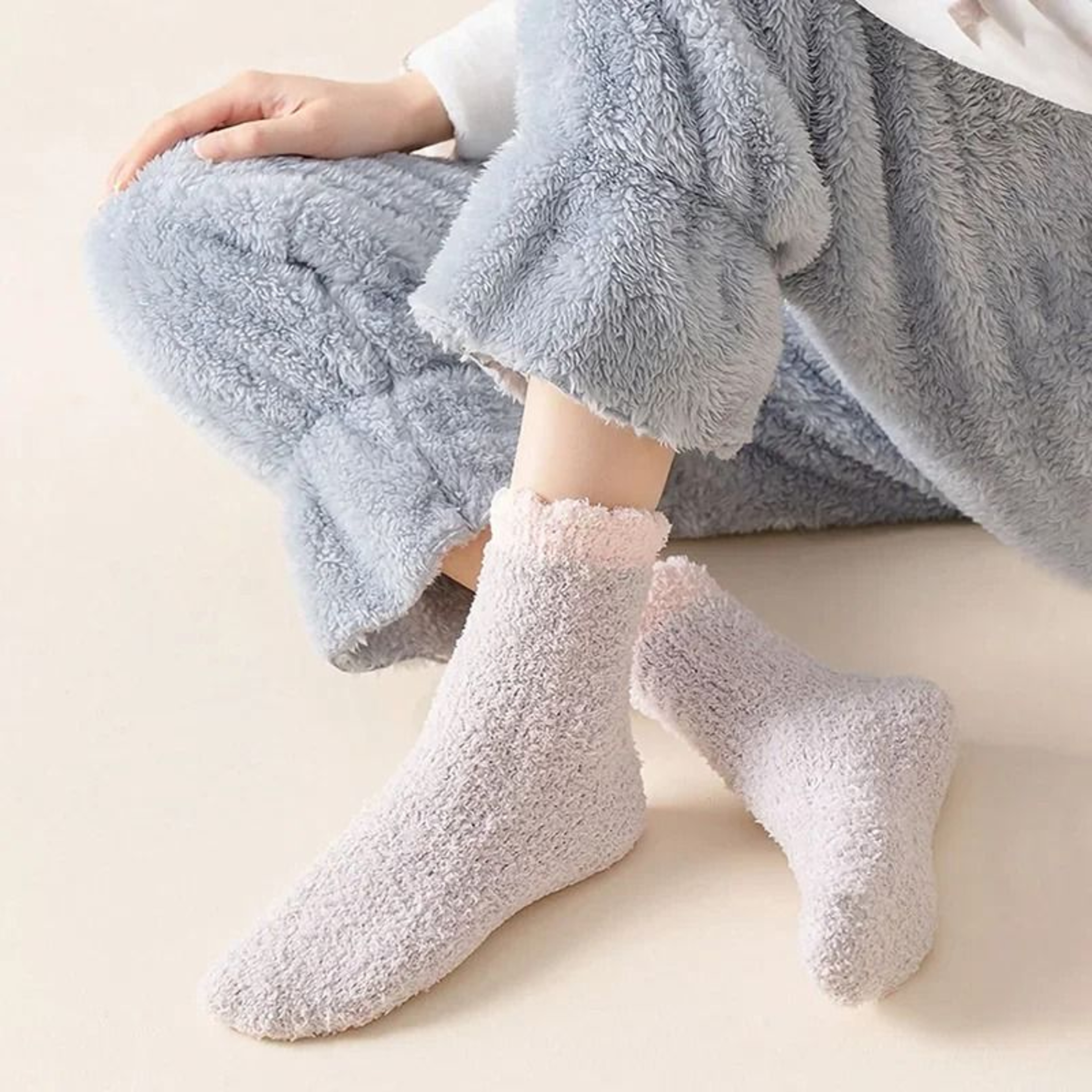 Womens Fuzzy Winter Socks Thick Thermal Slipper Set 7