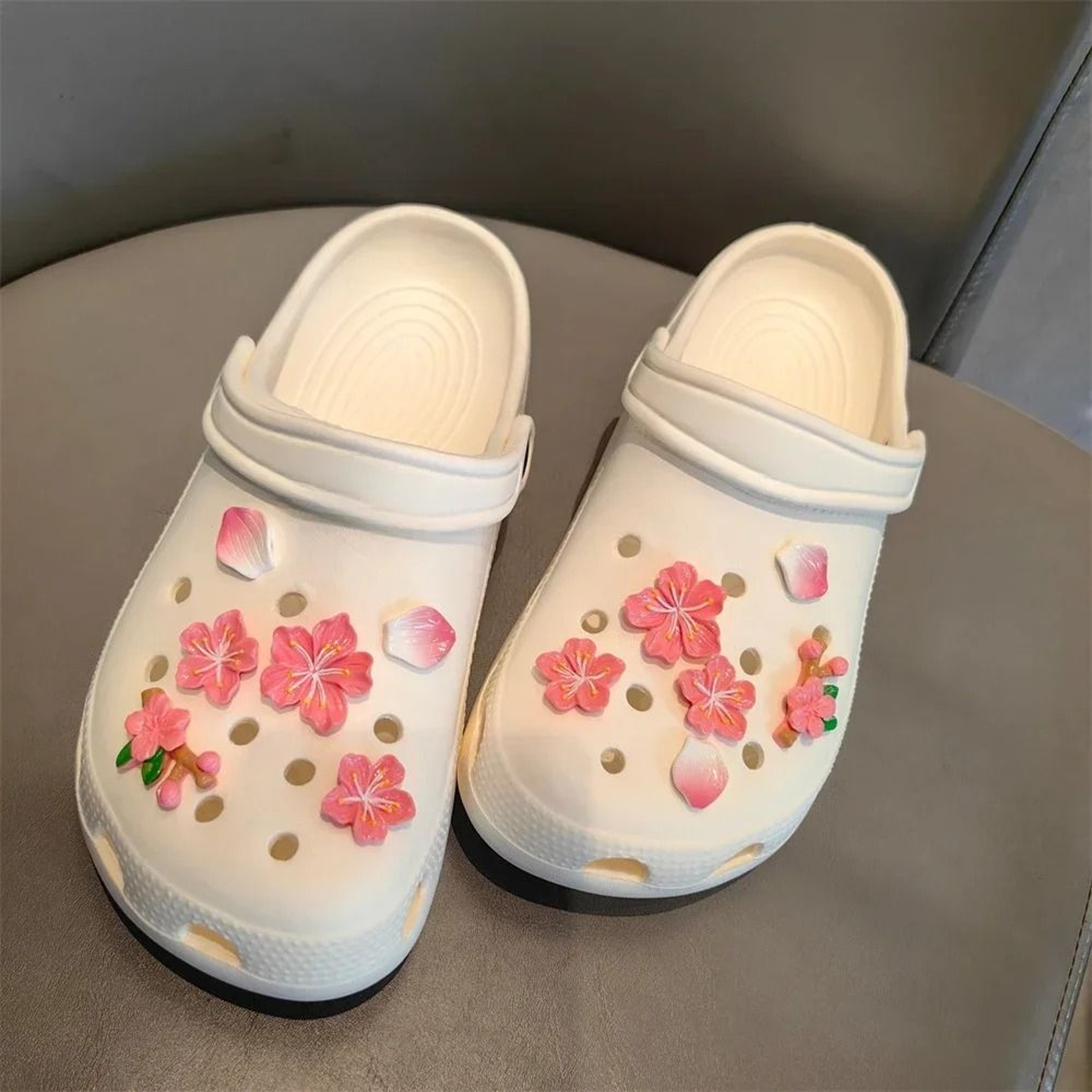 Purple Flower Shoe Charms Cute Clog Decoration Accessories 0
