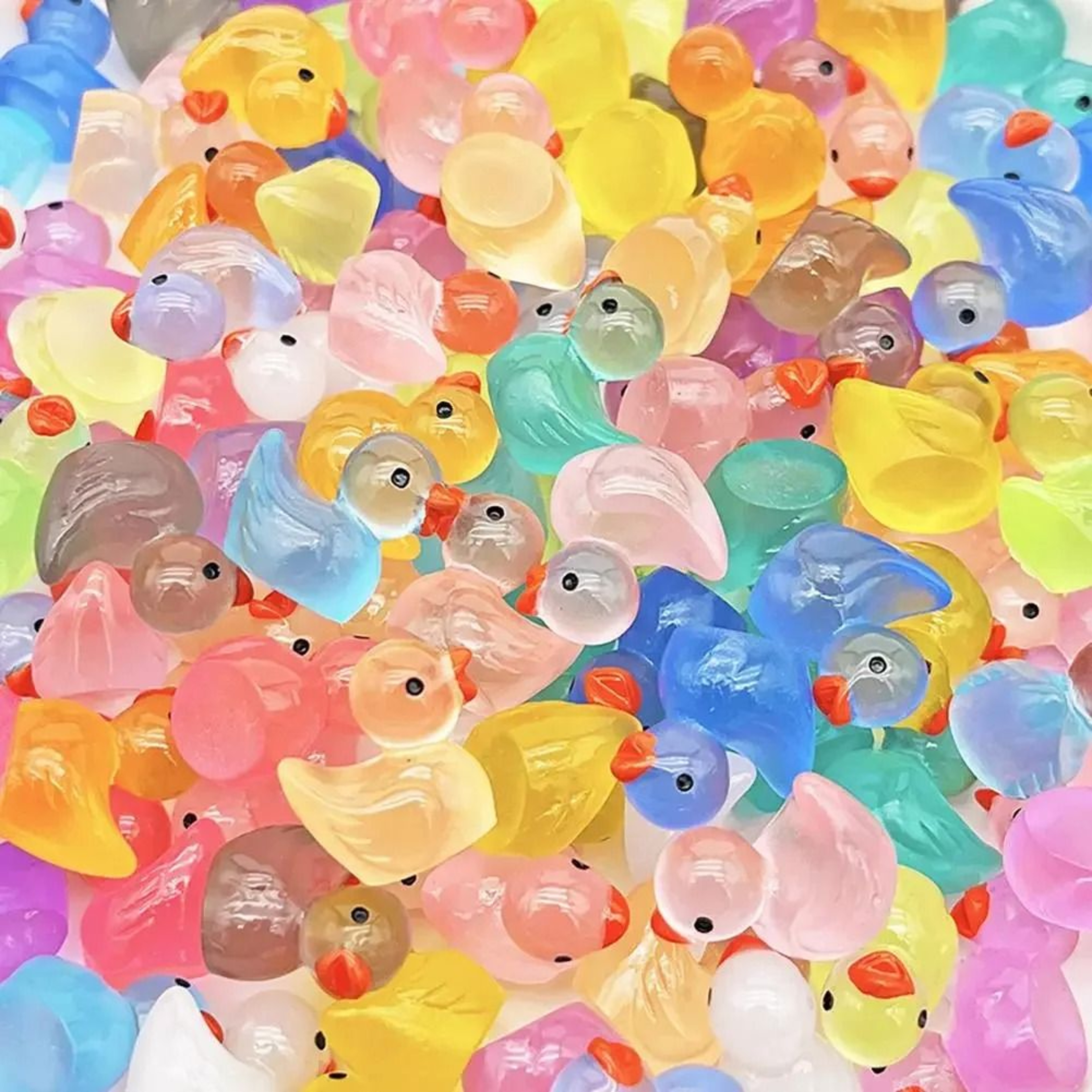 Mini Luminous Duck Figurines Resin Fairy Garden Decor Set 0