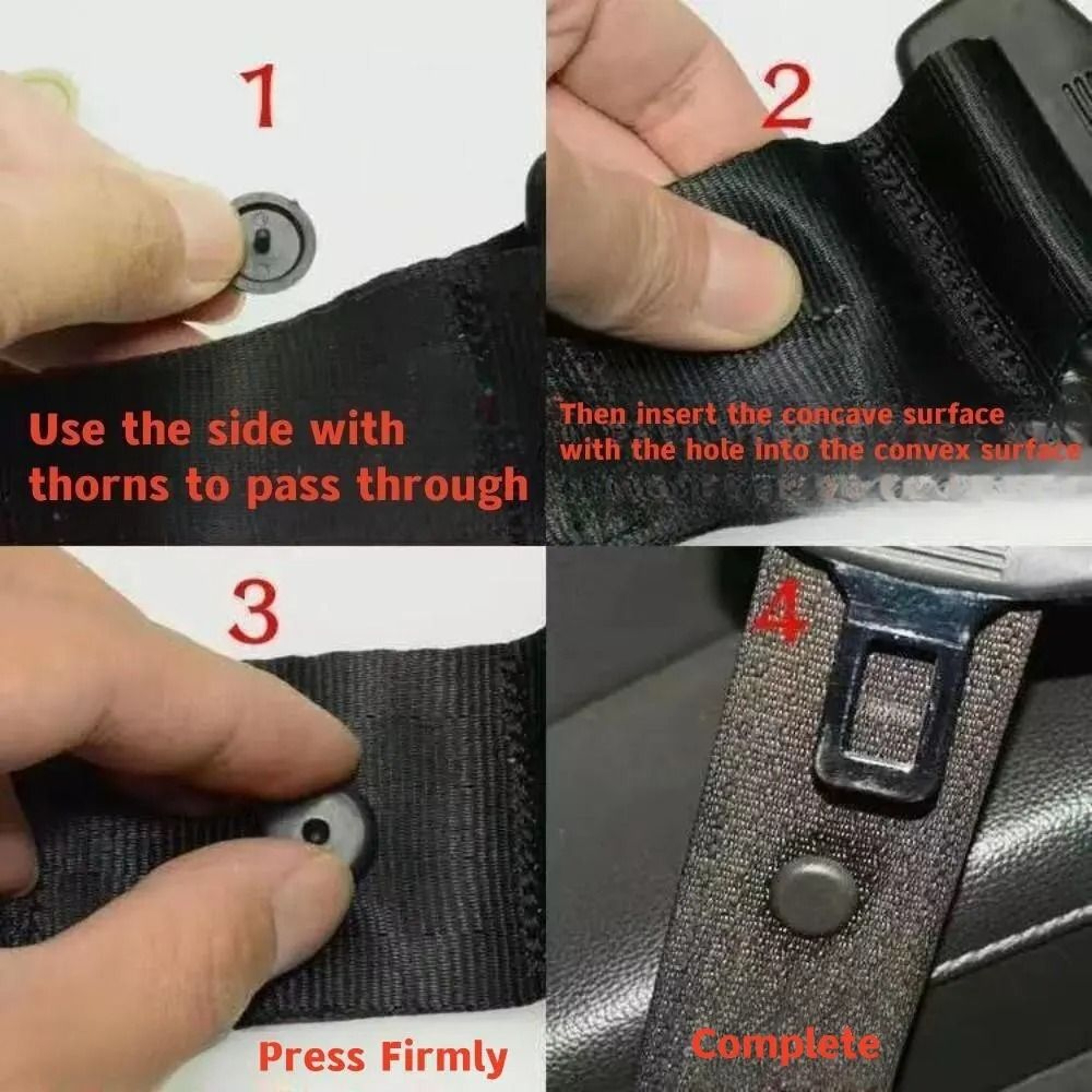 Adjustable Car Seat Belt Clip Non Slip Safety Buckle Set 7