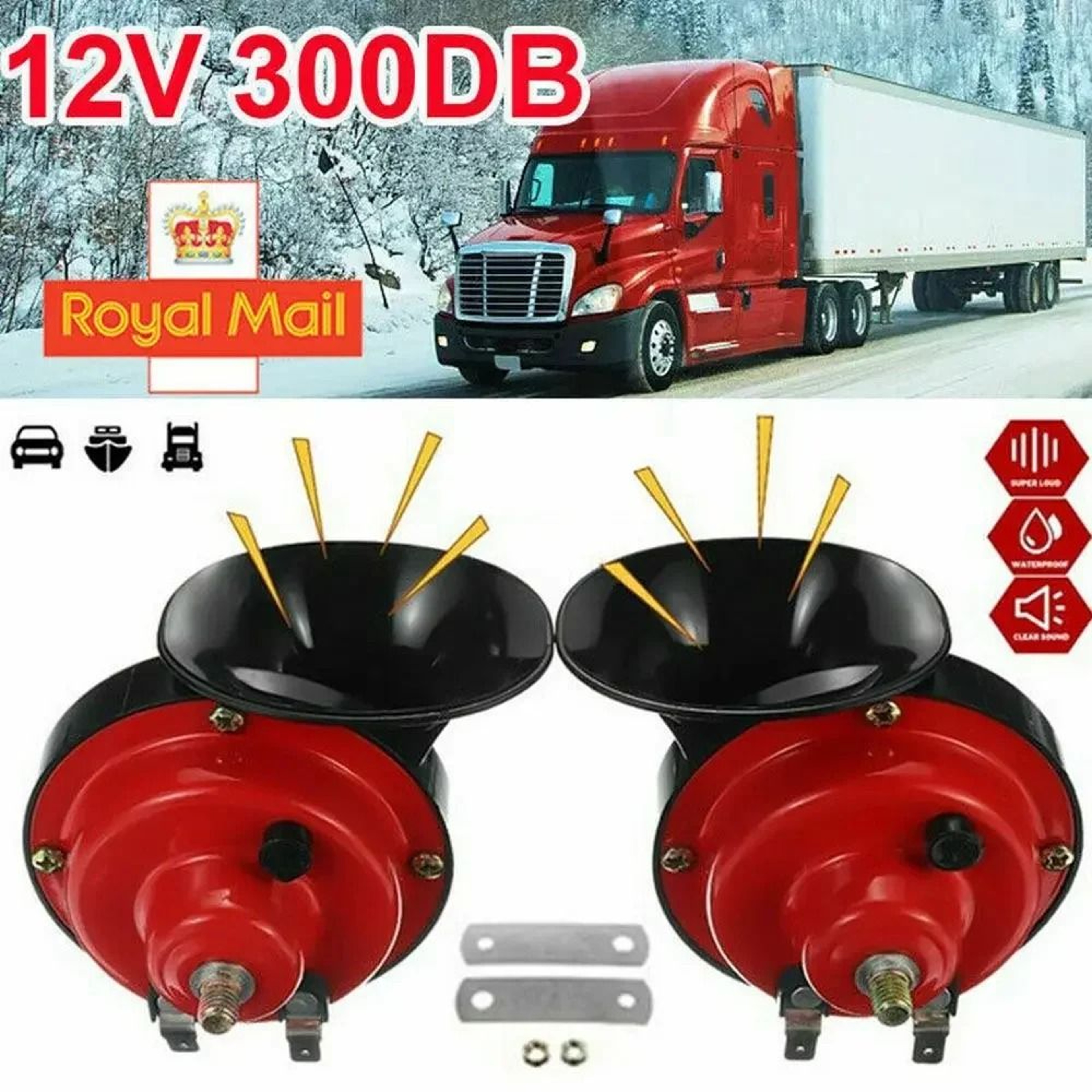12V Loud Electric Snail Horn For Car Motorcycle And Truck 7