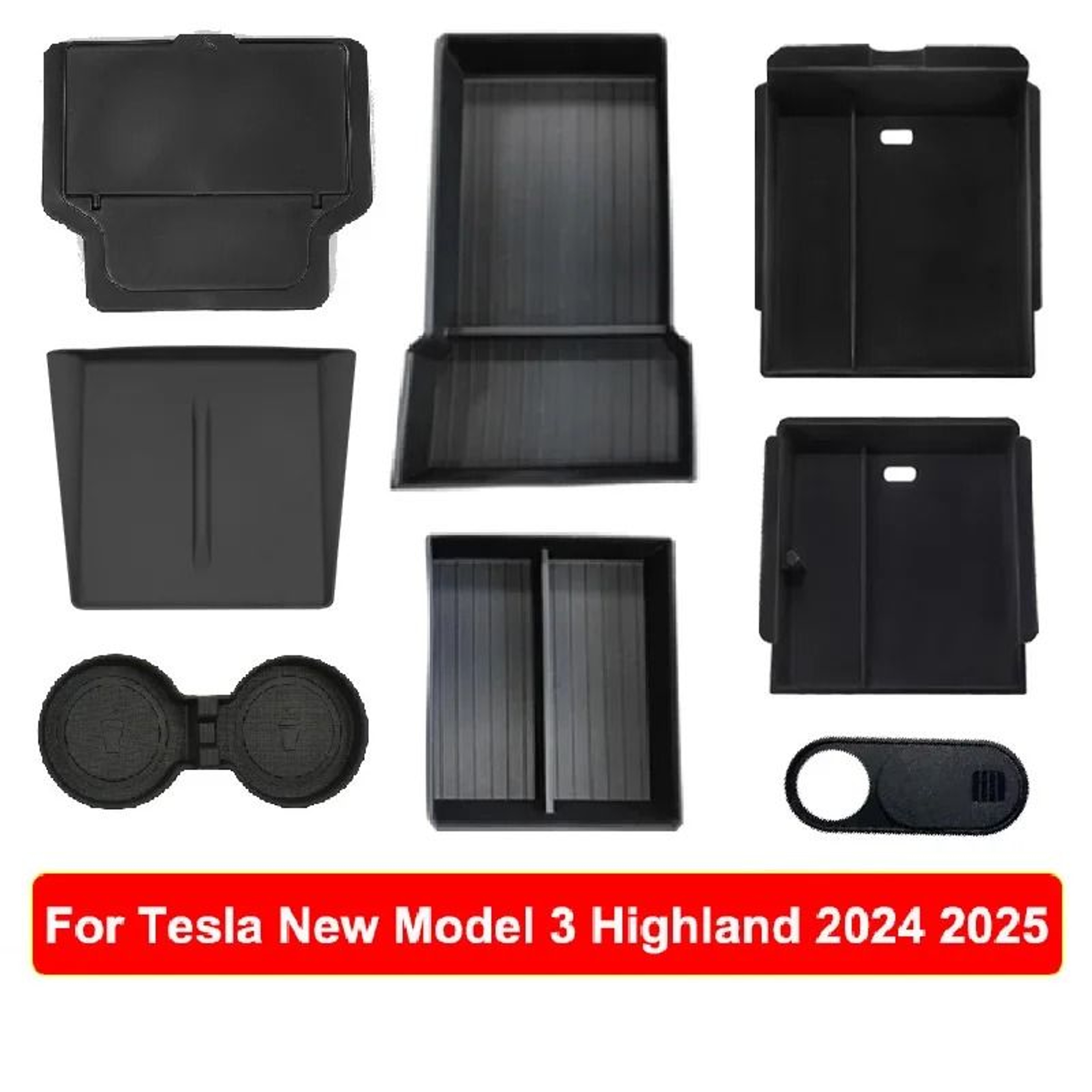 Tesla Model Y 2025 Juniper Console  Armrest Storage Organizer Box  Custom Fit Interior Storage Solu