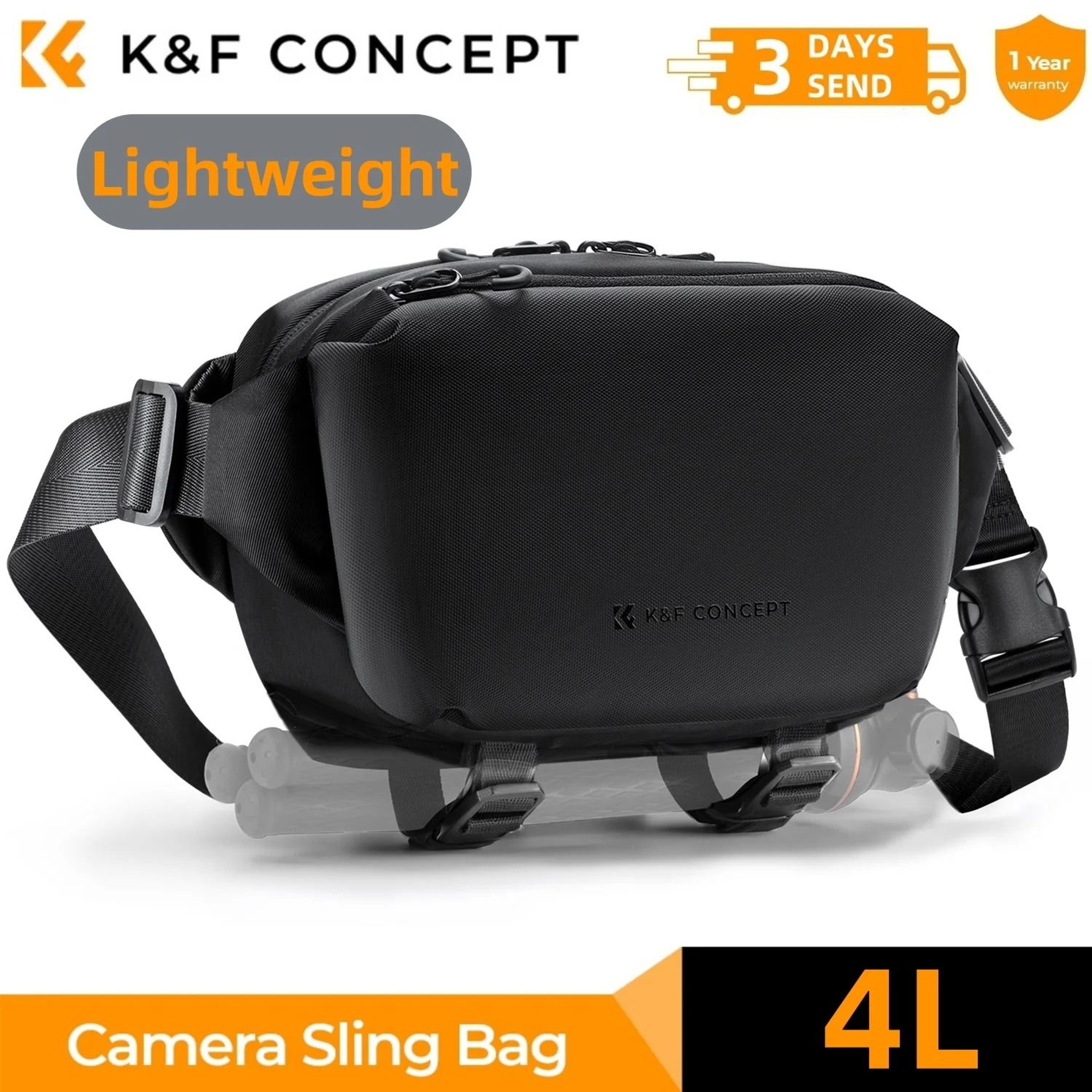 K And F Concept Lightweight Camera Sling Bag 4L For Travel Photography And DSLR Cameras 0